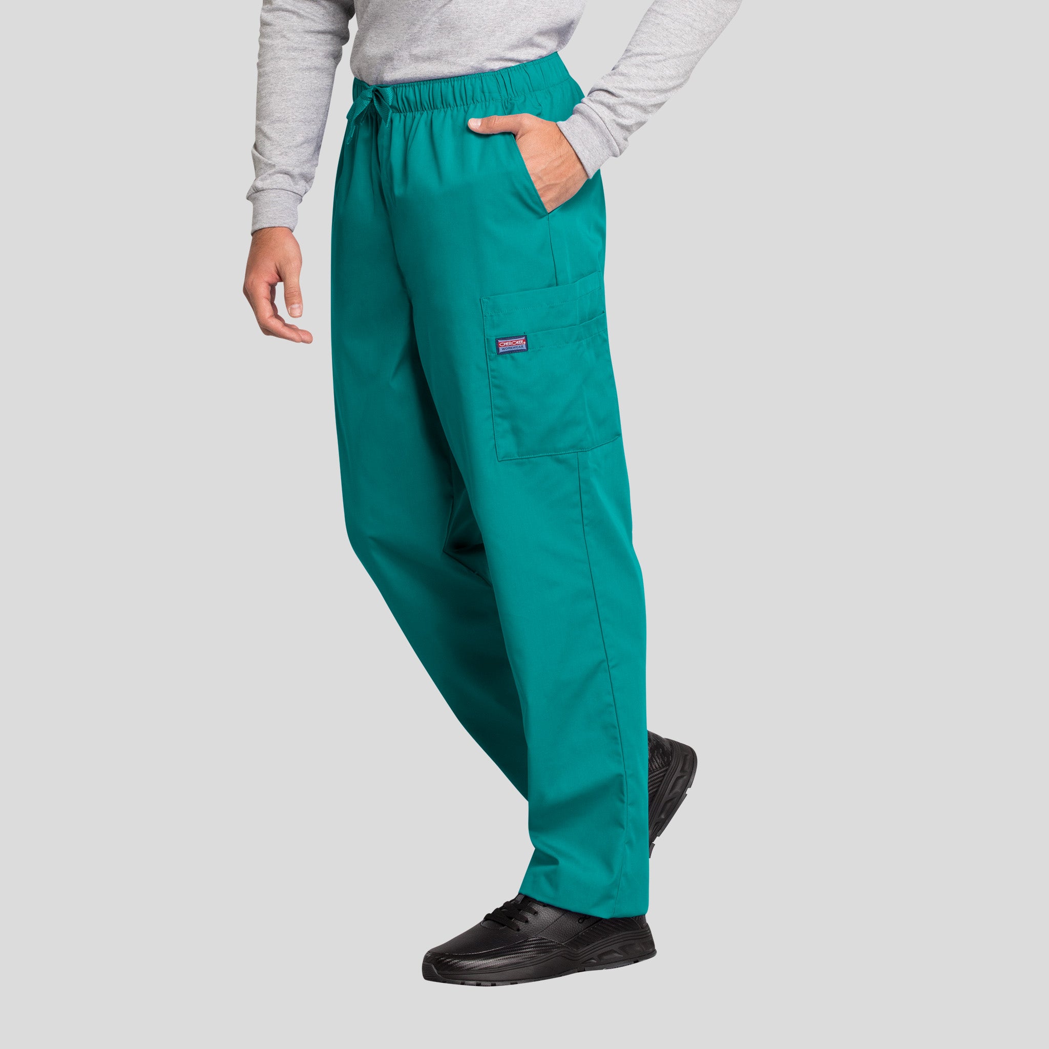 Men's Drawstring Cargo Scrub Pant | Teal