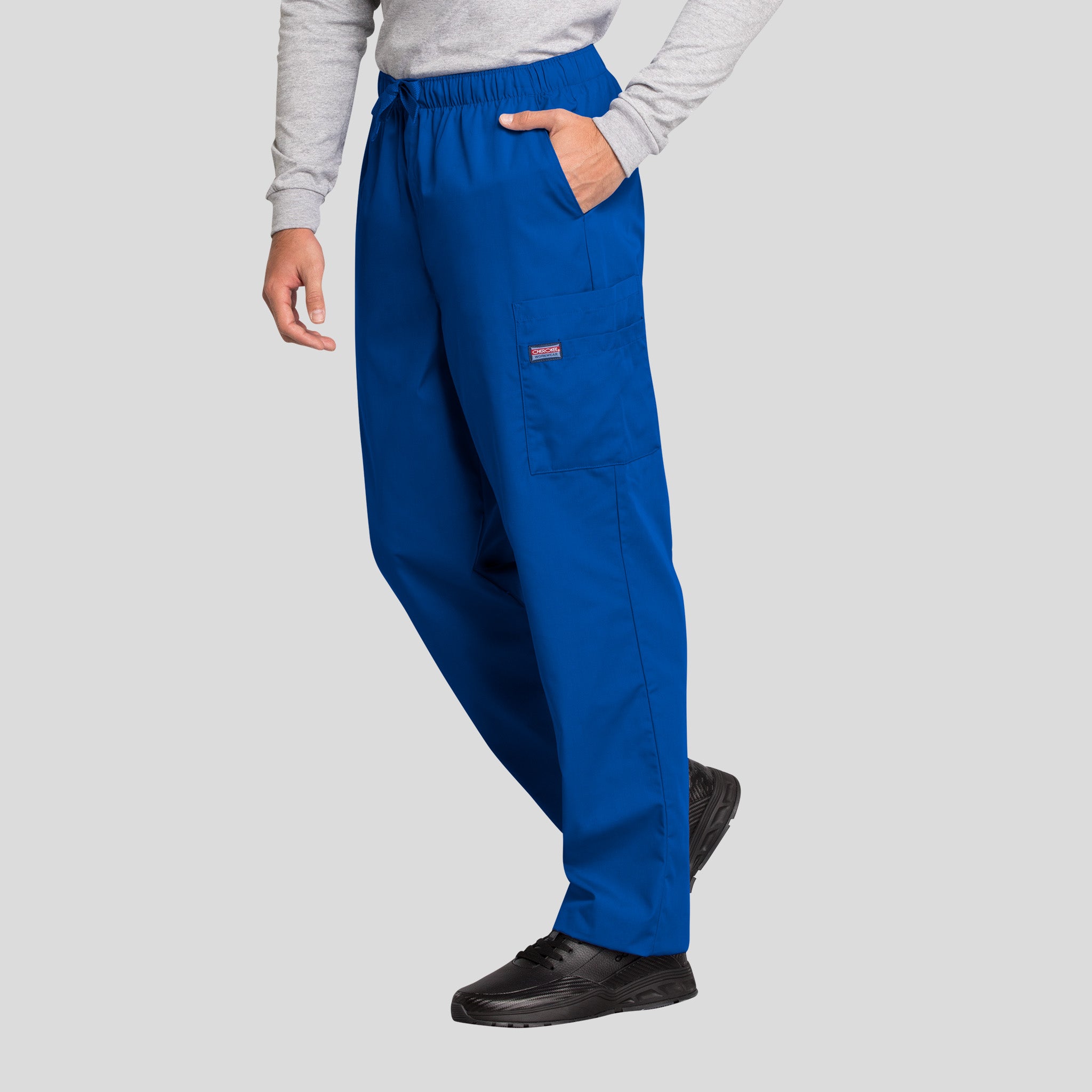 Men's Drawstring Cargo Scrub Pant | Royal