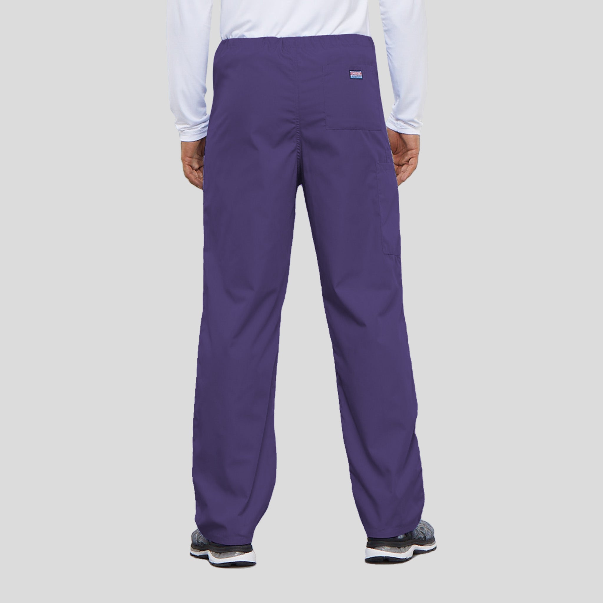 Unisex Drawstring Cargo Scrub Pant | Grape
