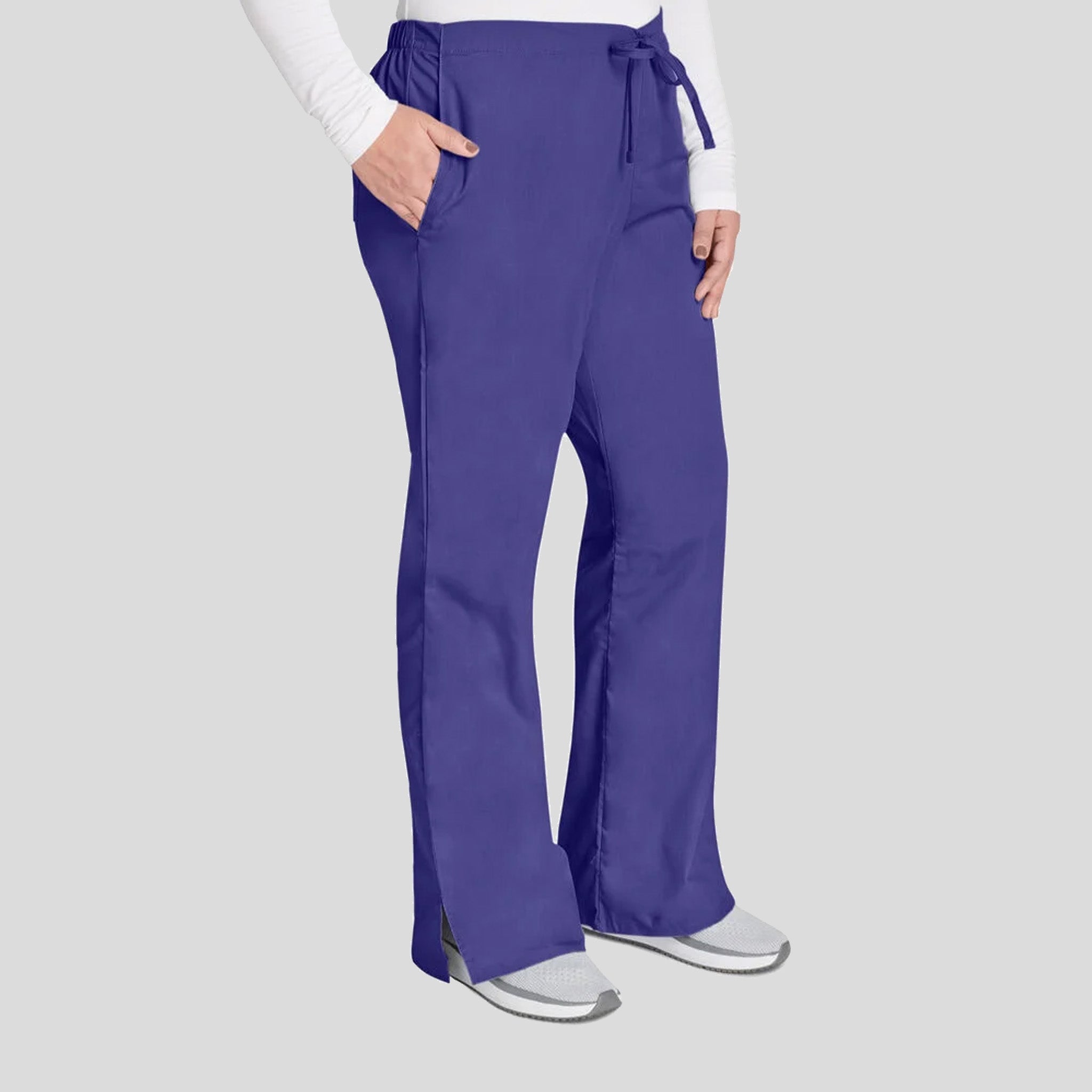 Natural Rise Flare Leg Drawstring Pant | Grape