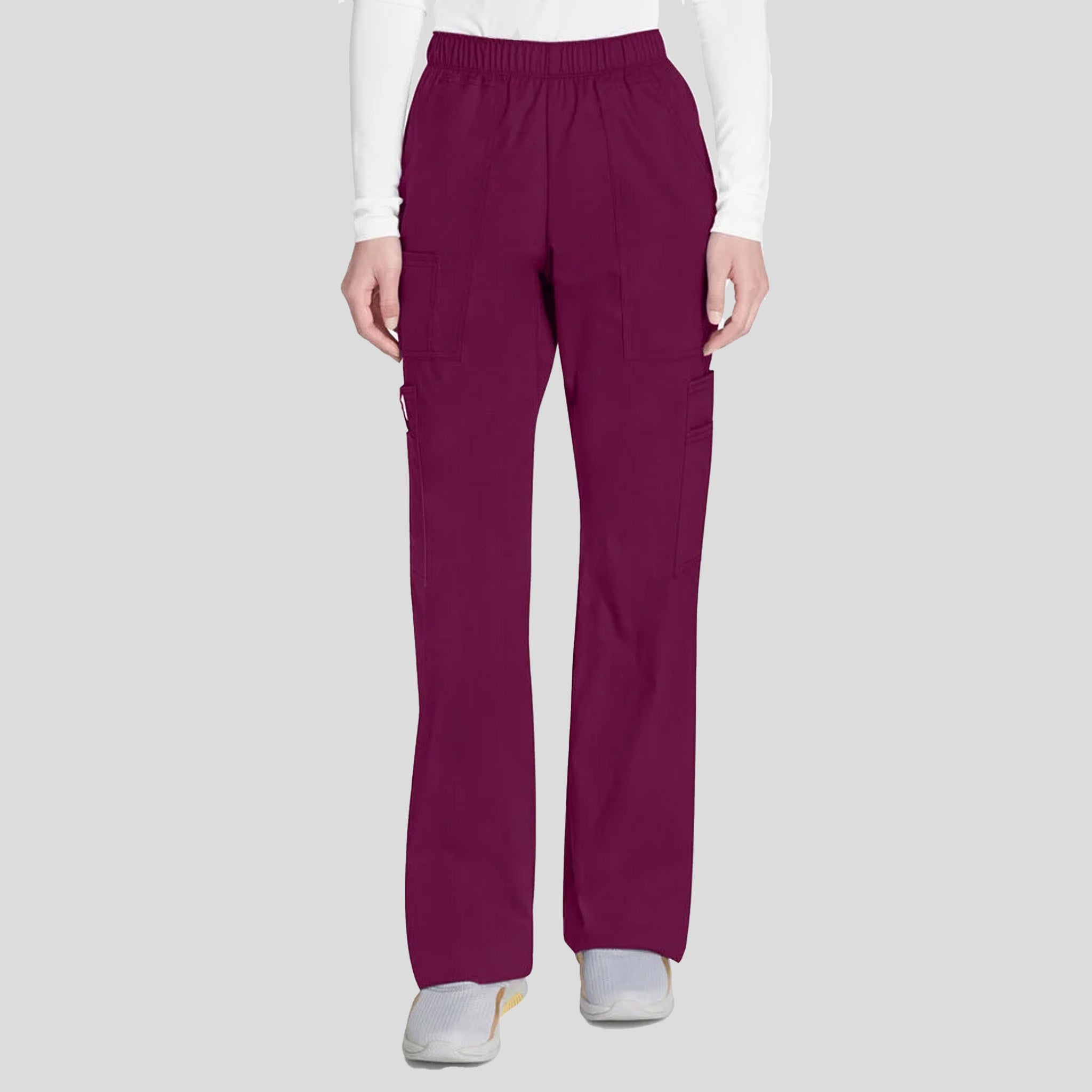 Elastic Waist Scrub Pant | Wine
