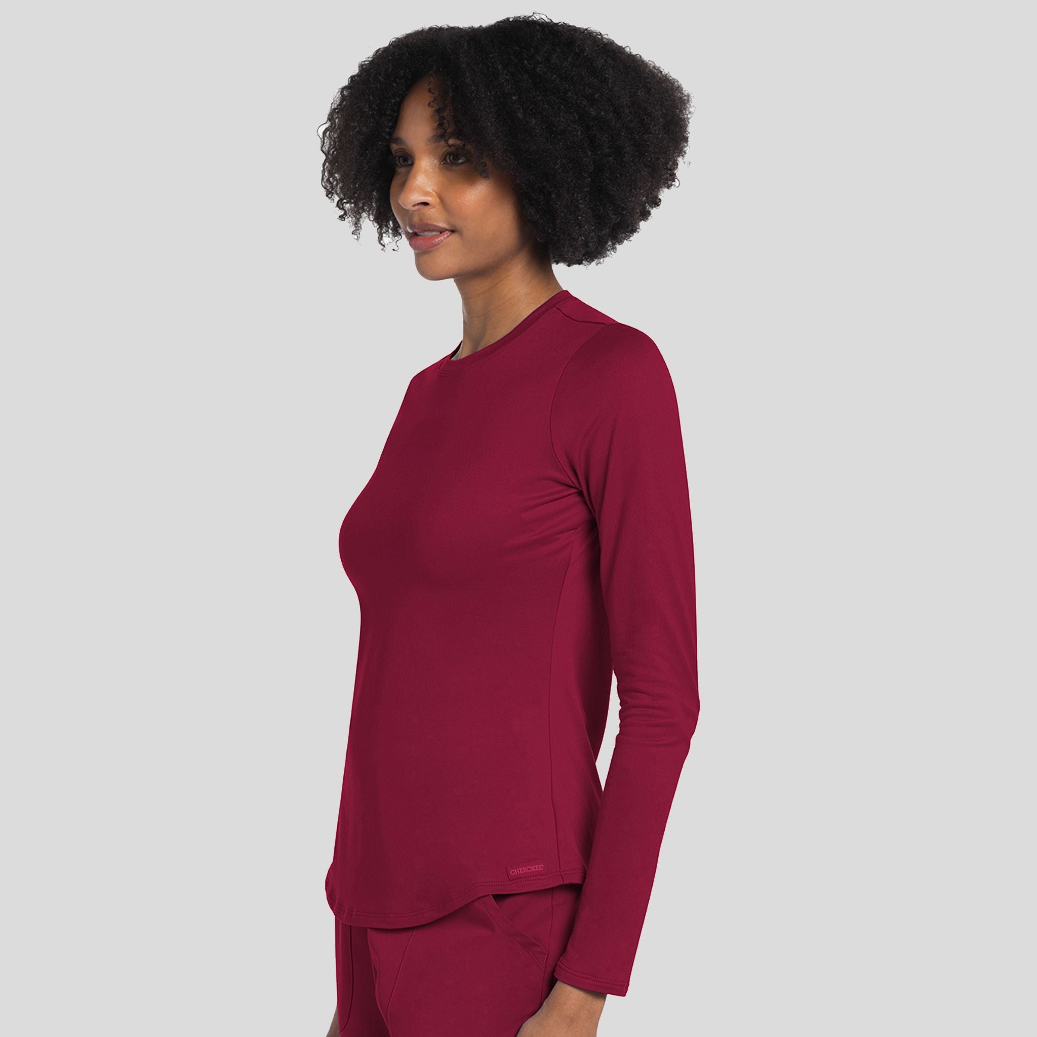 Long Sleeve Underscrub Knit Tee | Red
