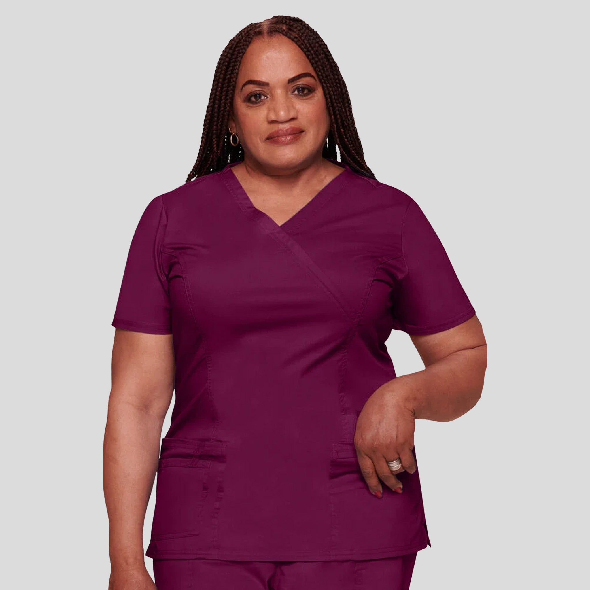 Women's Mock Wrap Princess Seam | Wine