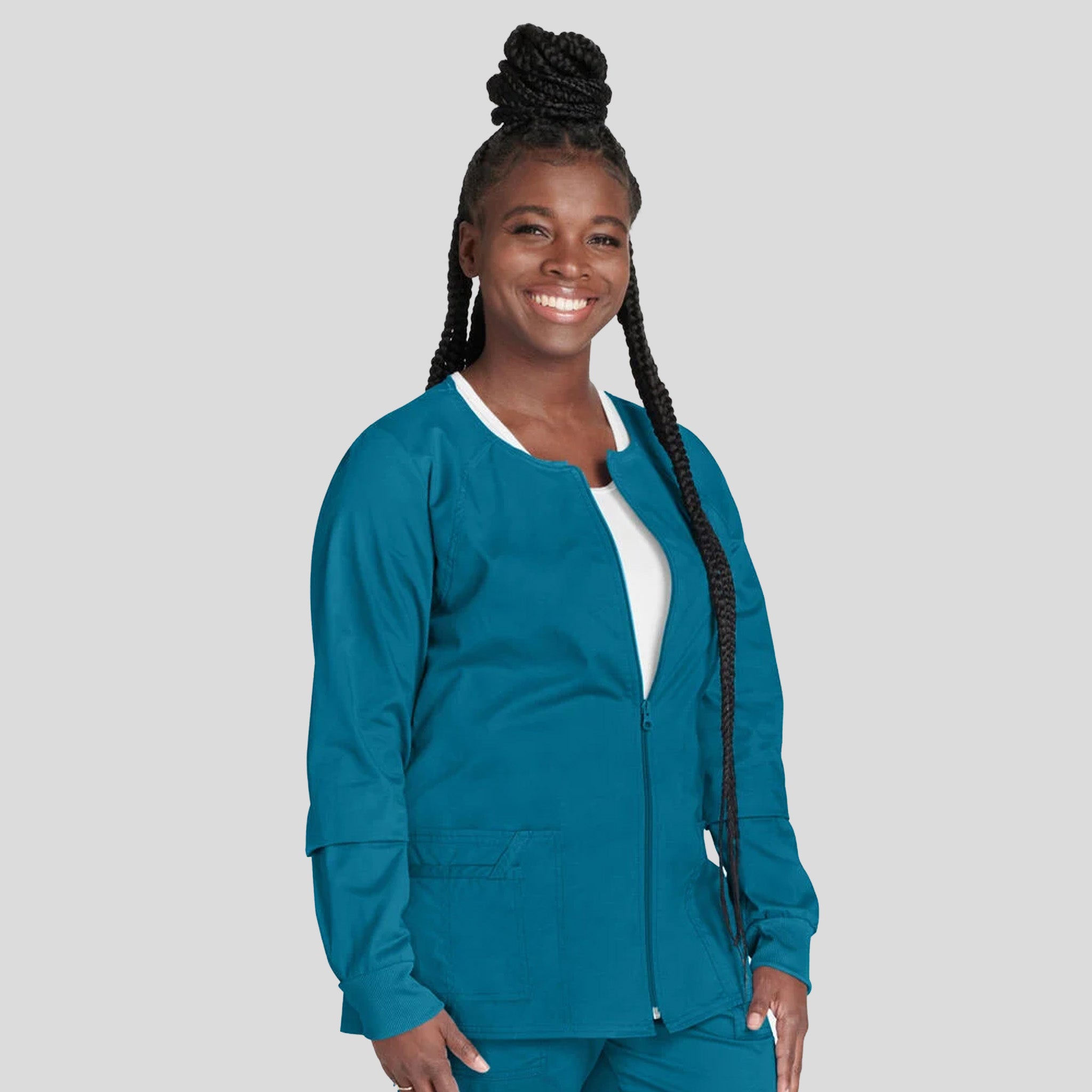 Women's Zip Front Warm Up | Caribbean
