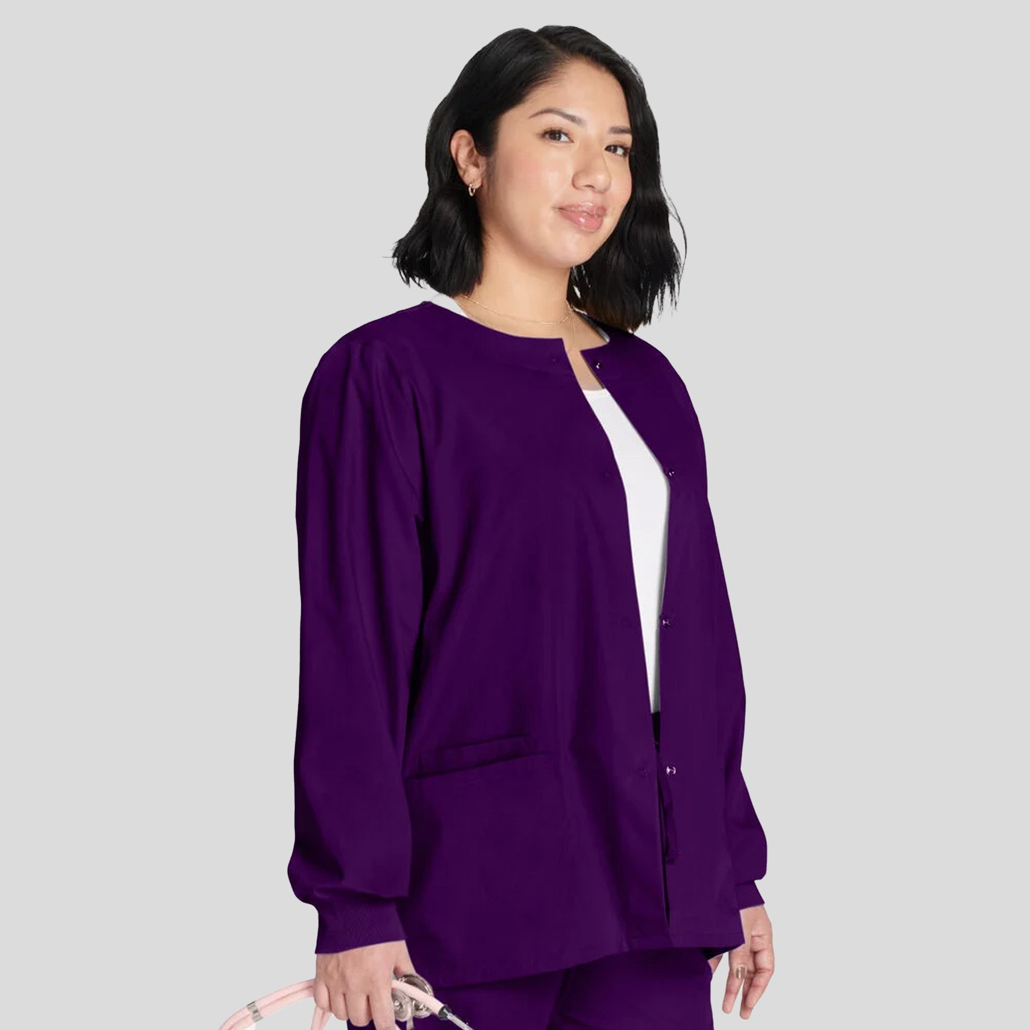 Women's Snap Front Jacket | Eggplant