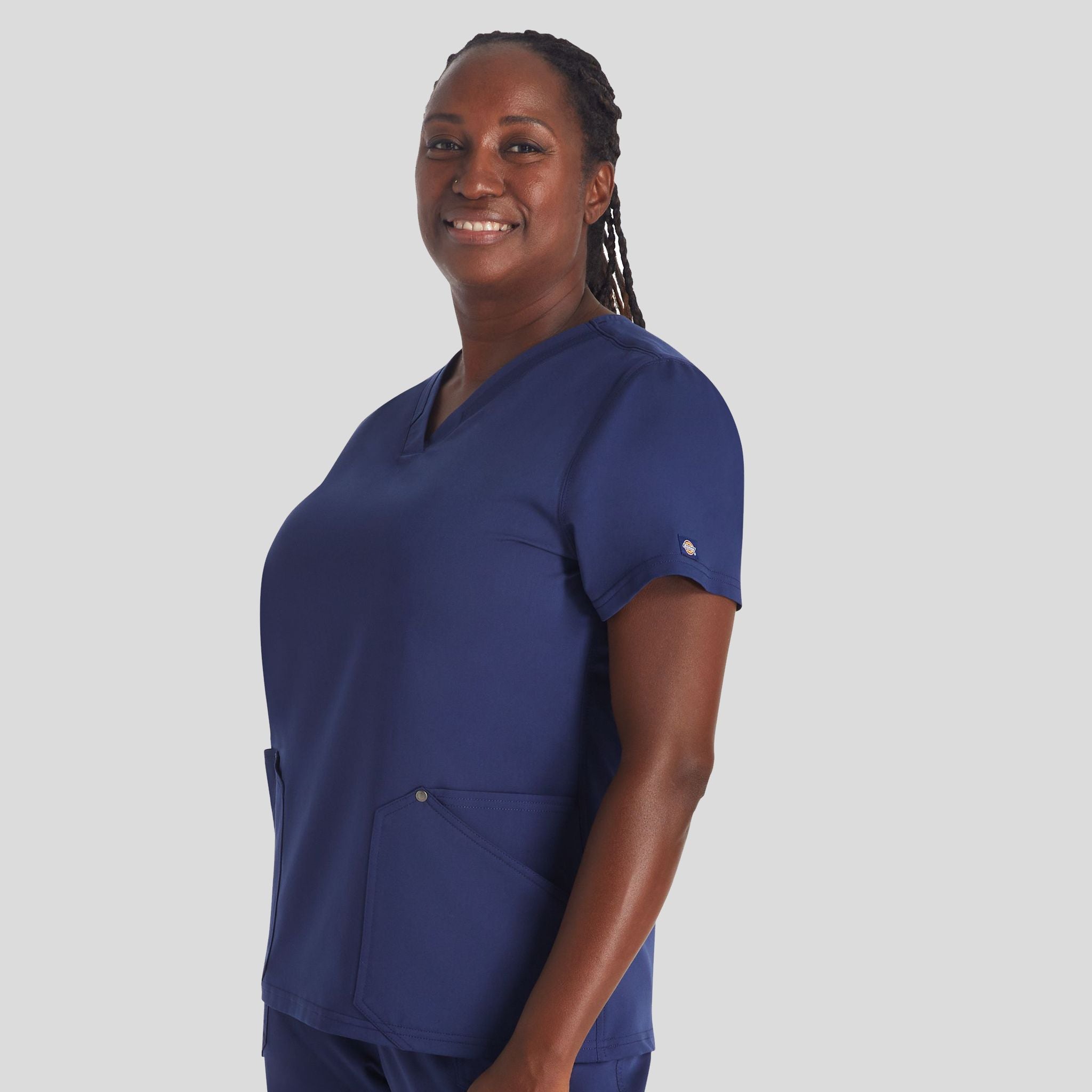 Women's V-Neck Scrub Top | Navy