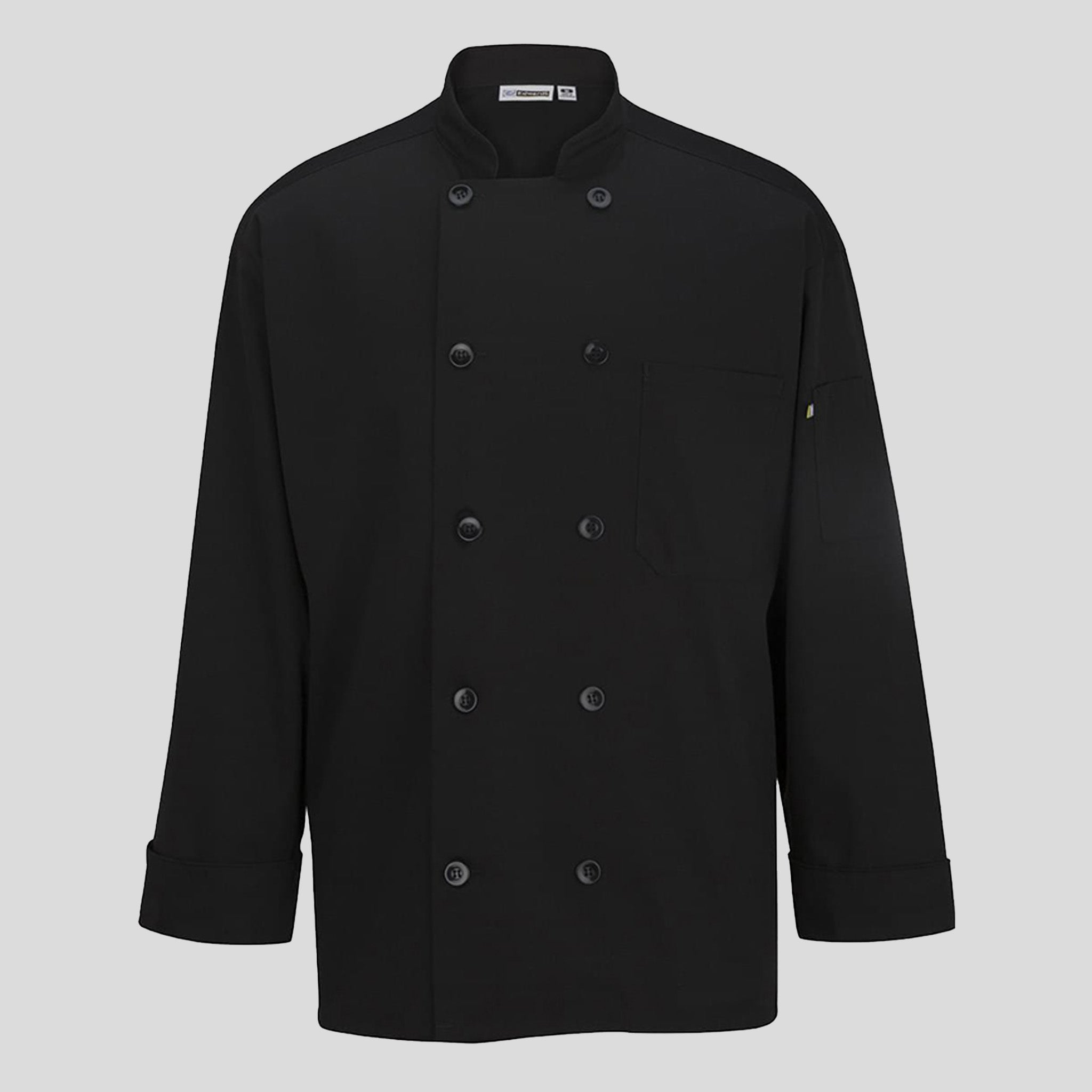 Mesh Back Chef Coat- 10 Buttons | Black