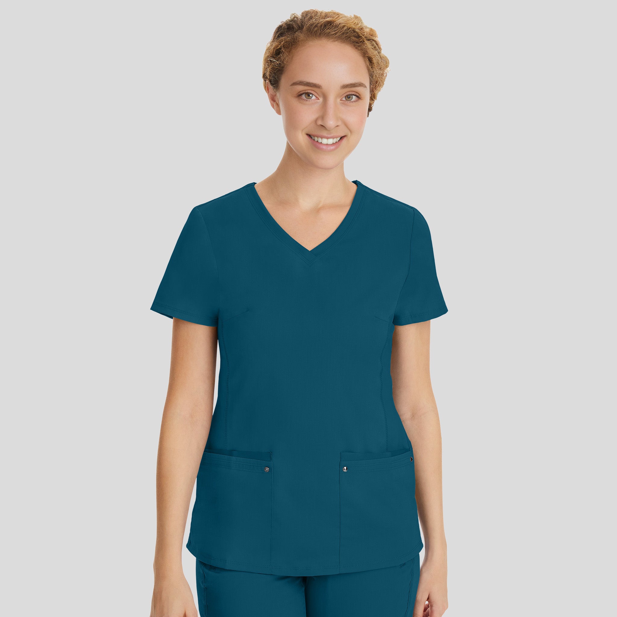 Juliet V-Neck Yoga Scrub Top | Caribbean