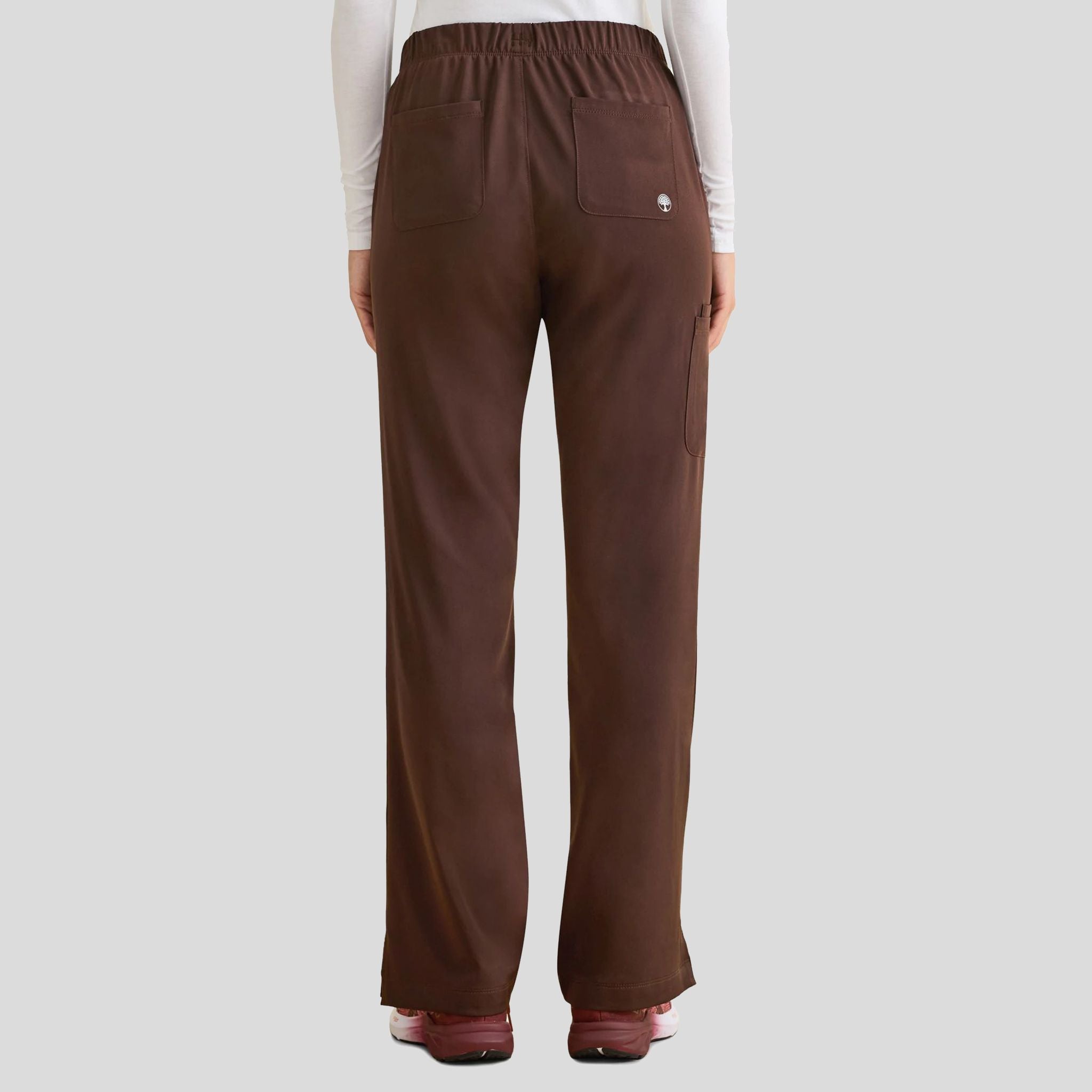 Women's Rebecca Drawstring Flare Scrub Pant | Dark Chocolate