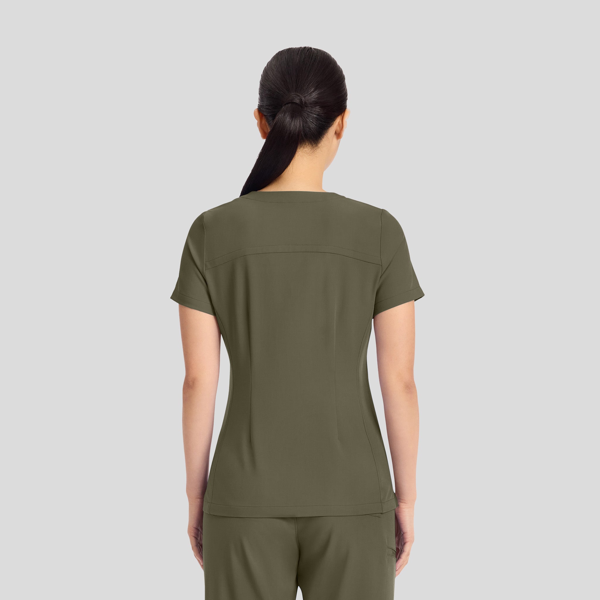 Women's Briana Y-Neck Scrub Top | Olive