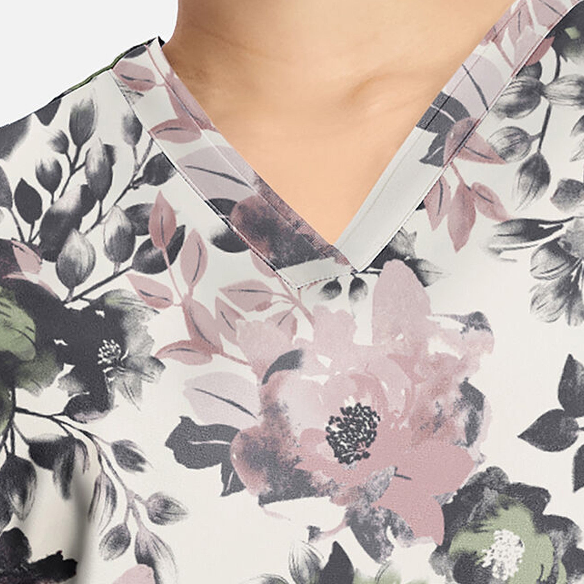 Amanda Peaceful Posies Print Scrub Top