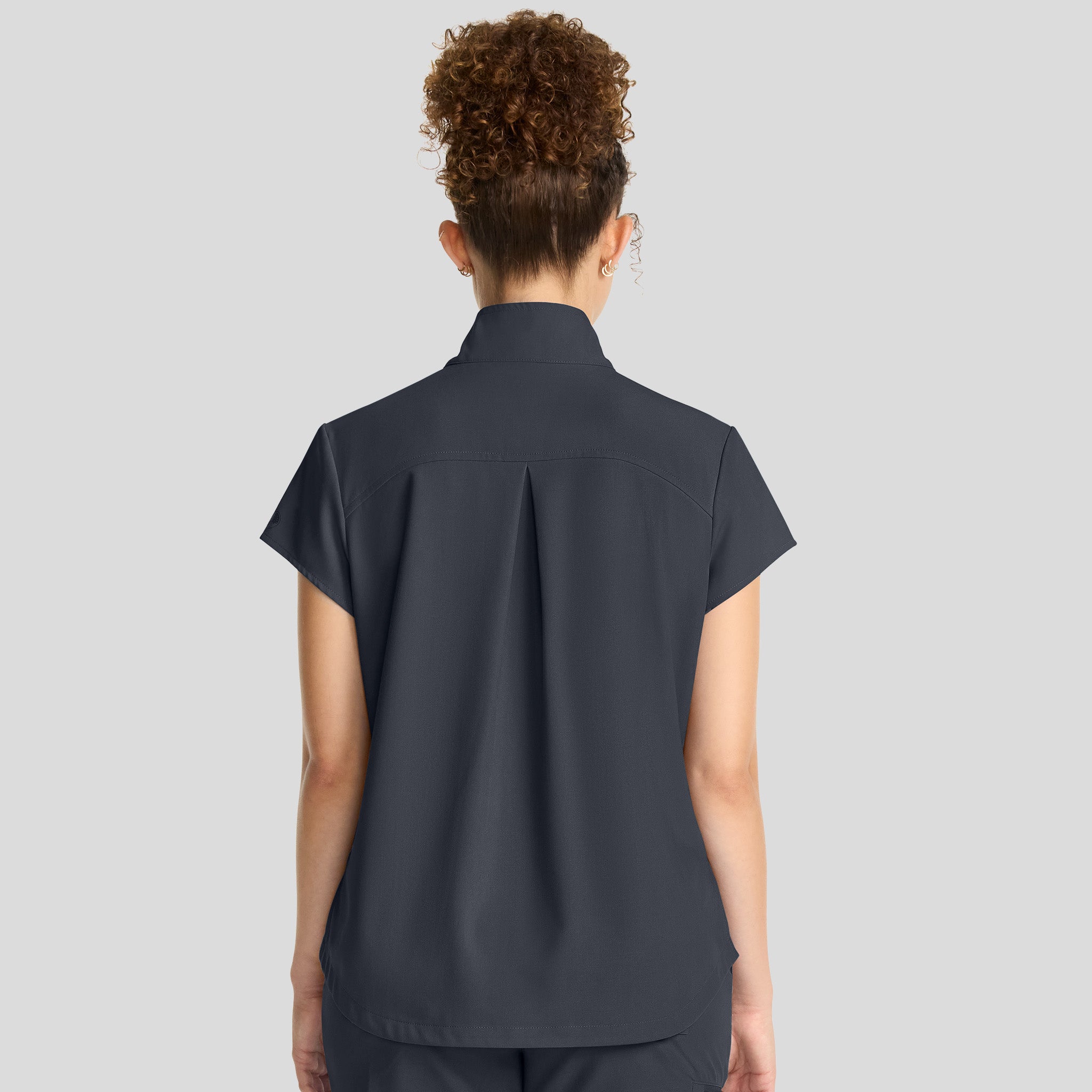 Women's Bella Quarter Zip Scrub Top | Pewter