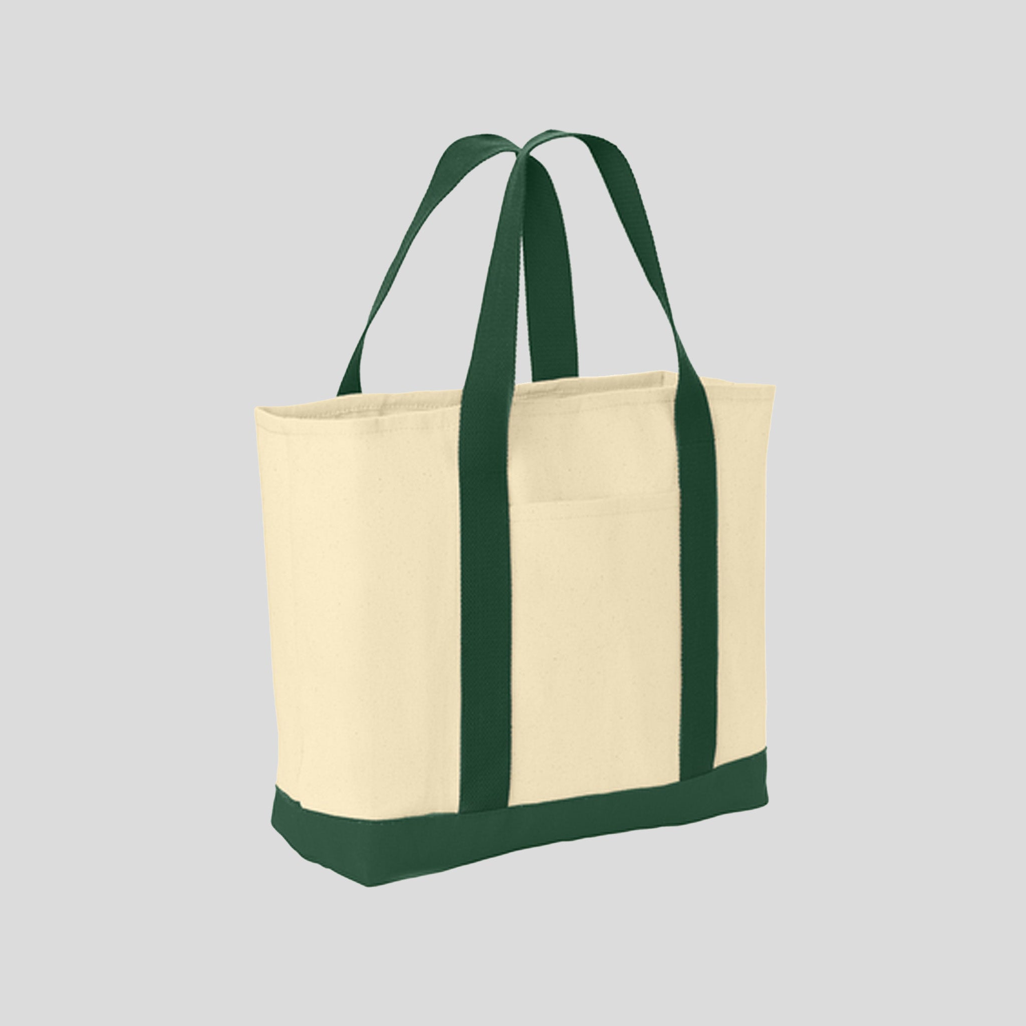Ideal Twill Two-Tone Shopping Tote | Natural/Spruce