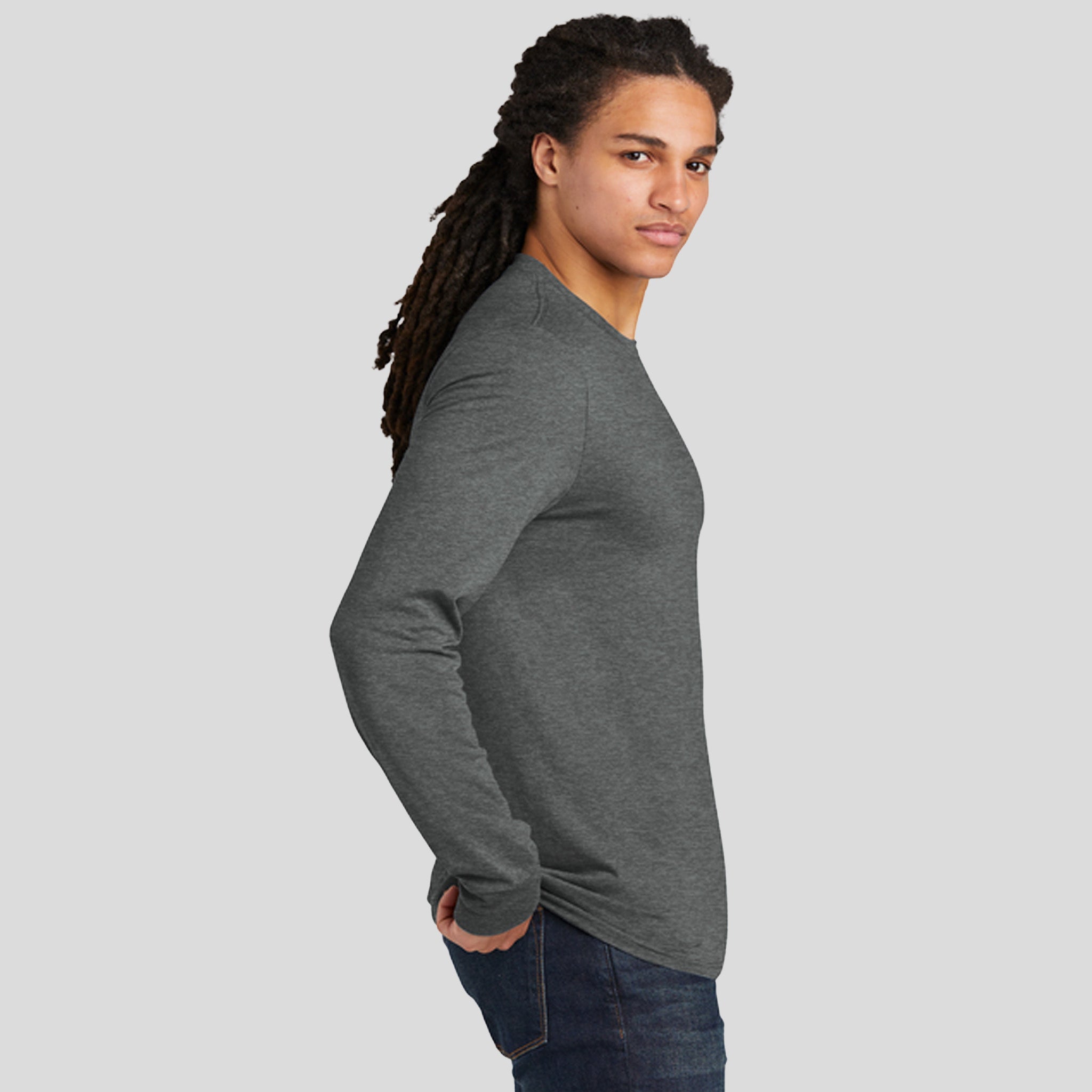 Perfect Tri® Long Sleeve Tee | Heathered Charcoal