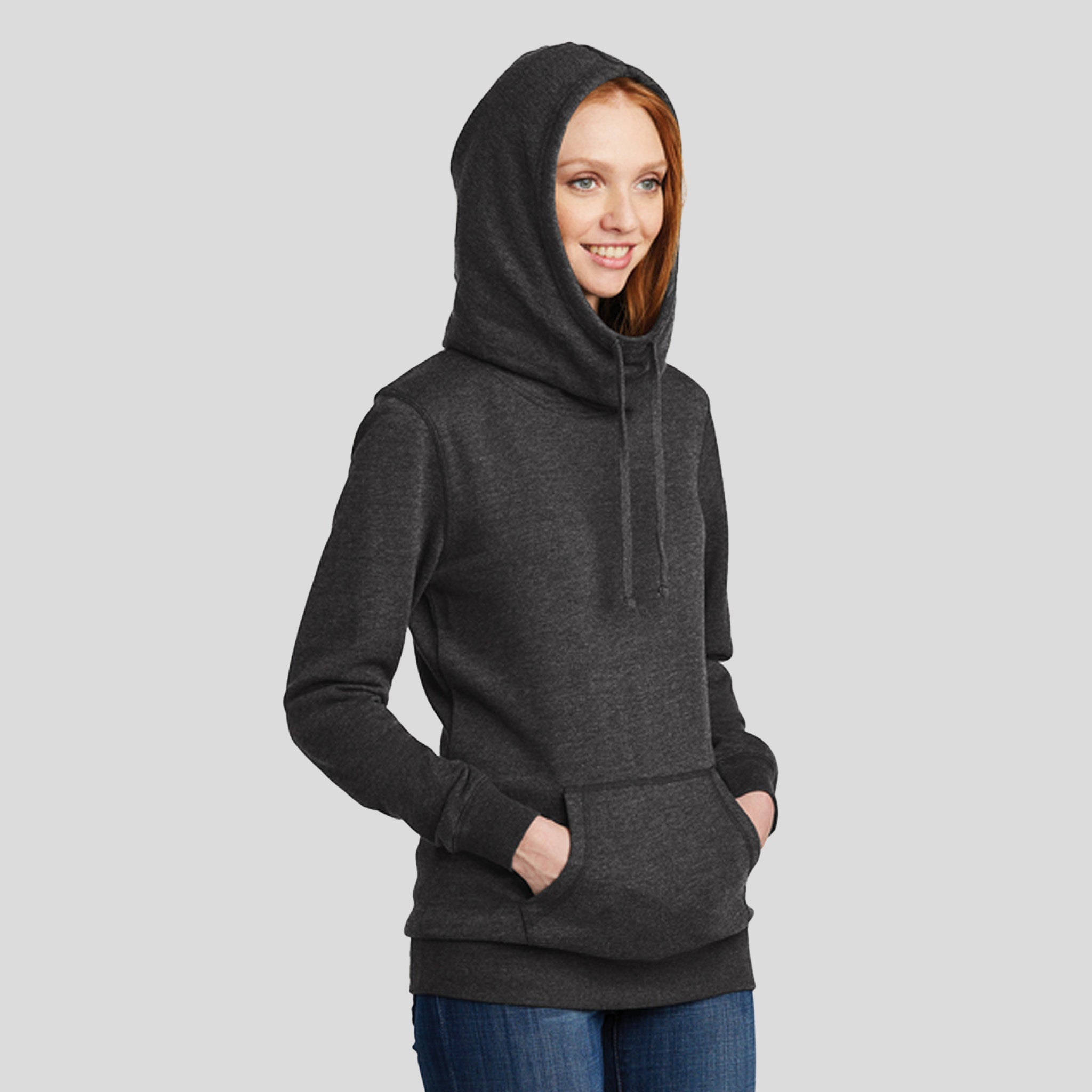 Women’s Lightweight Fleece Hoodie | Heathered Black