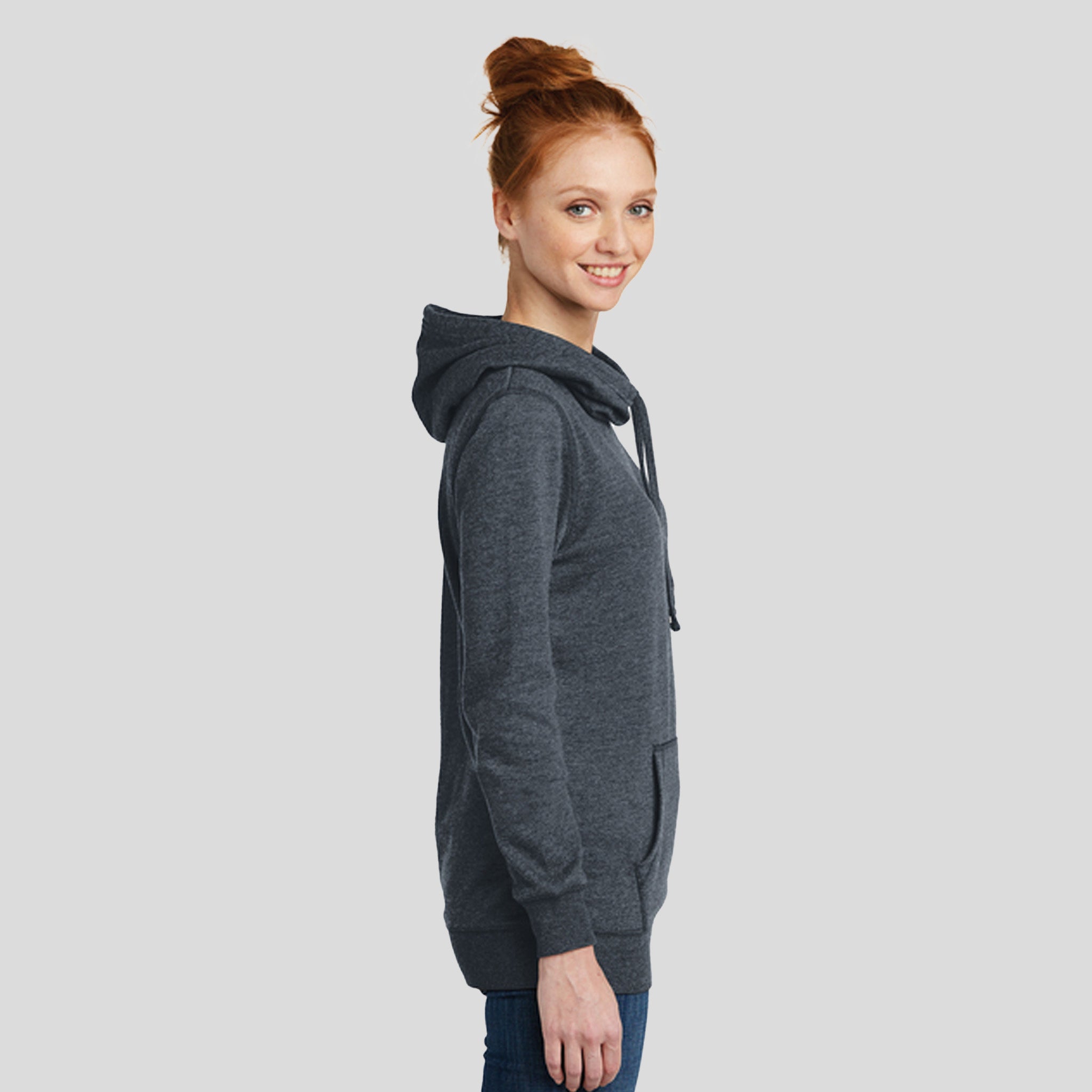 Women’s Lightweight Fleece Hoodie | Heathered Navy