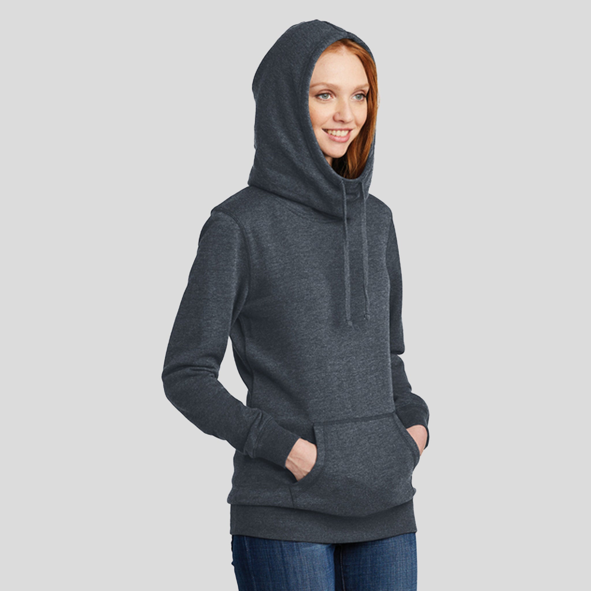 Women’s Lightweight Fleece Hoodie | Heathered Navy