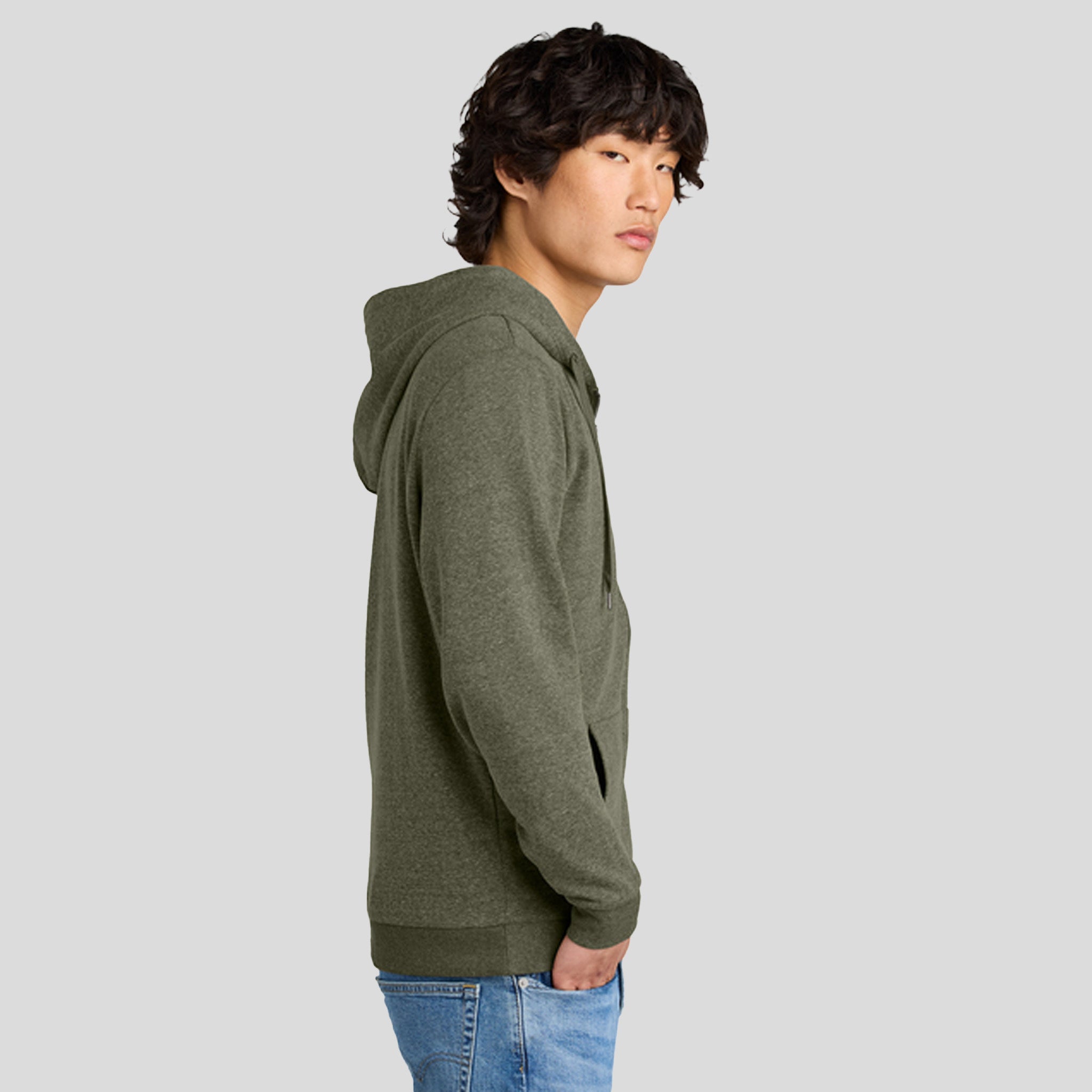 Perfect Tri® Fleece Full-Zip Hoodie | Military Green Frost