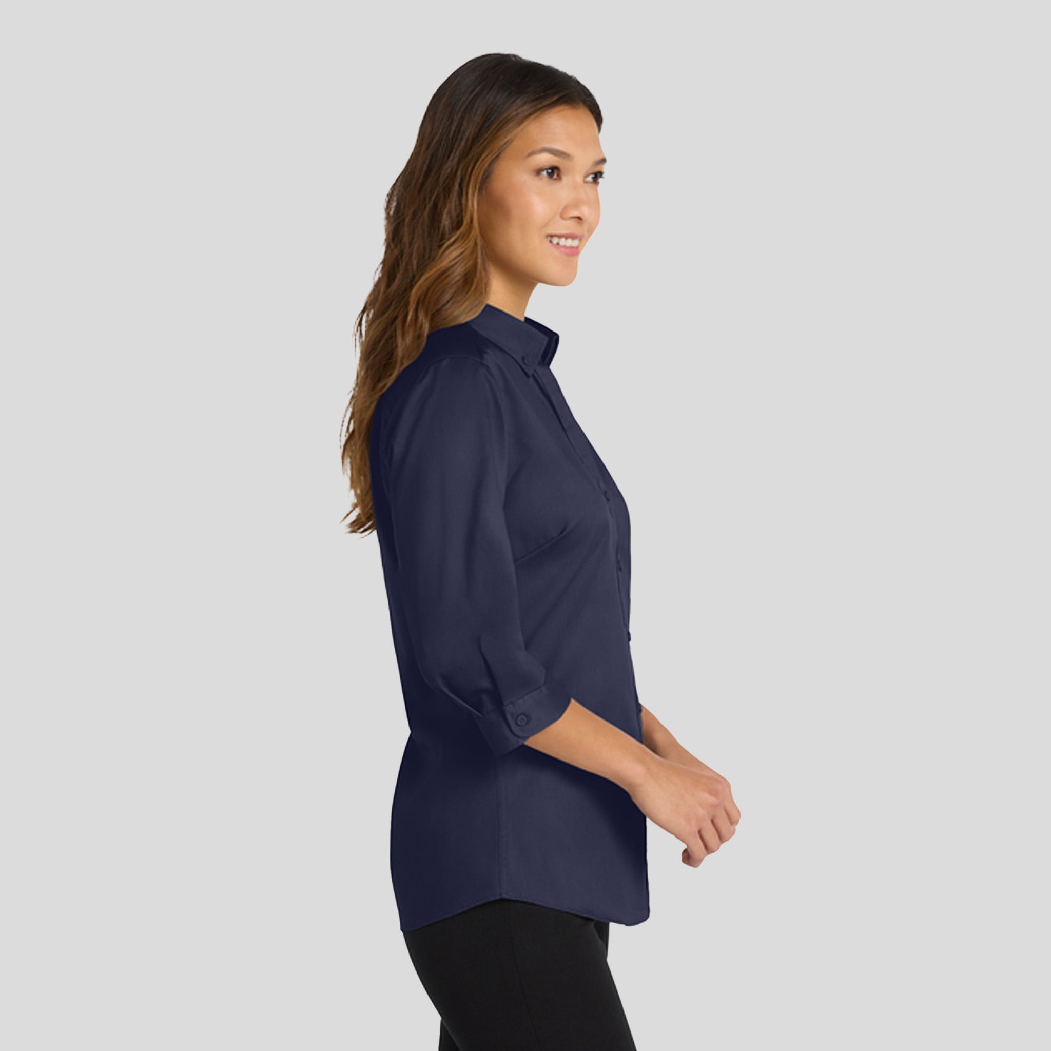 Women's 3/4-Sleeve SuperPro™ Twill Shirt | True Navy