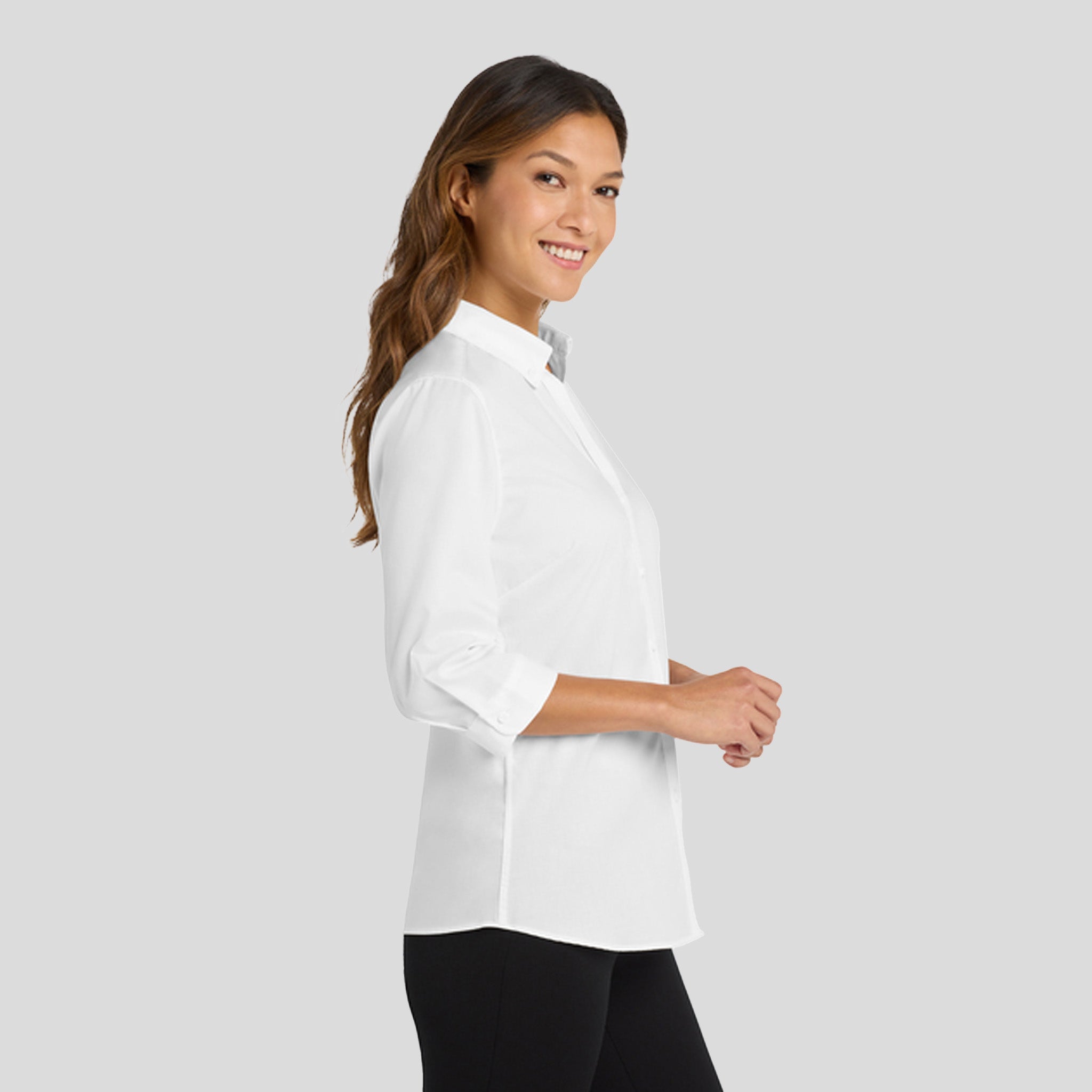 Women's 3/4-Sleeve SuperPro™ Twill Shirt | White