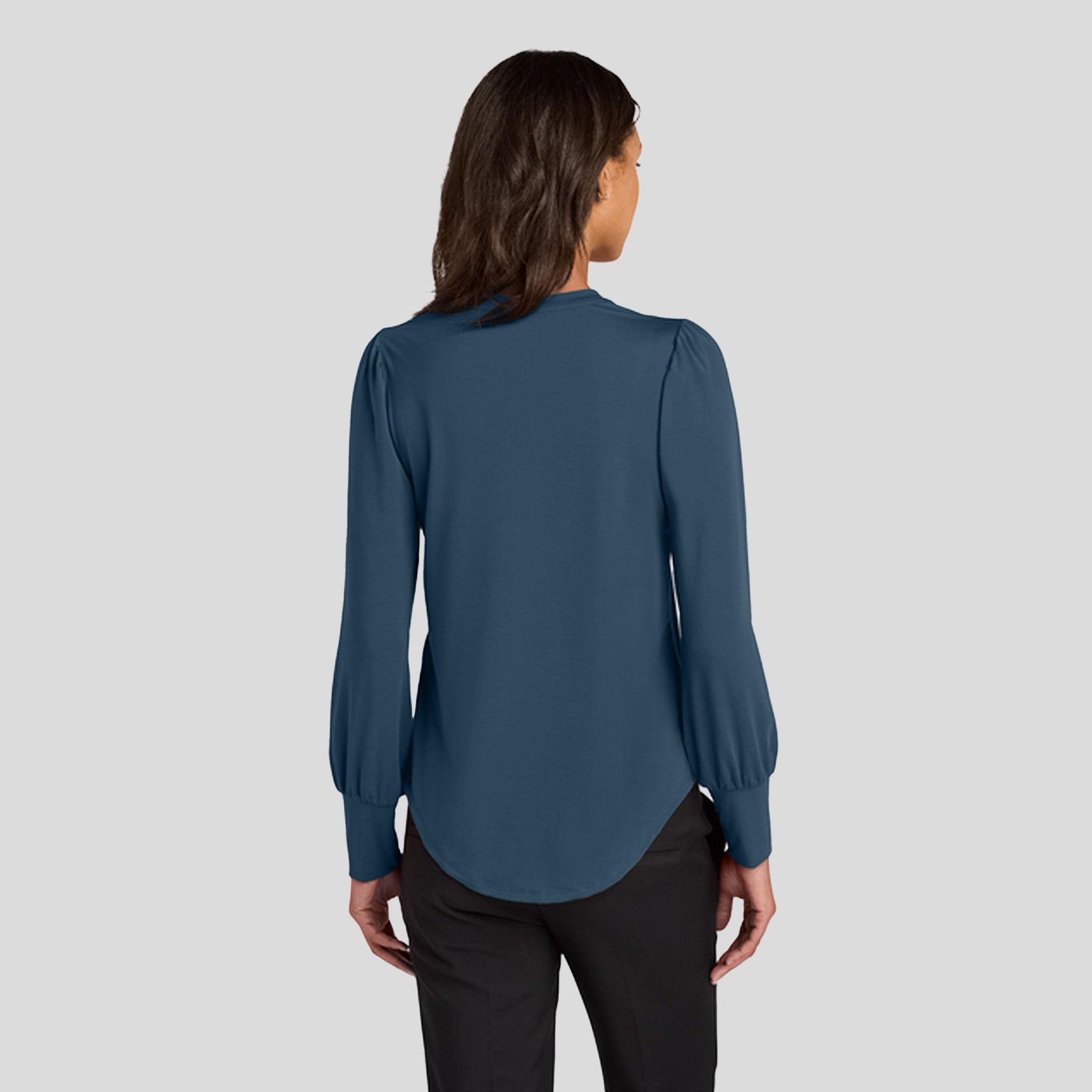Women’s Stretch Jersey Long Sleeve Blouson Top | Insignia Blue