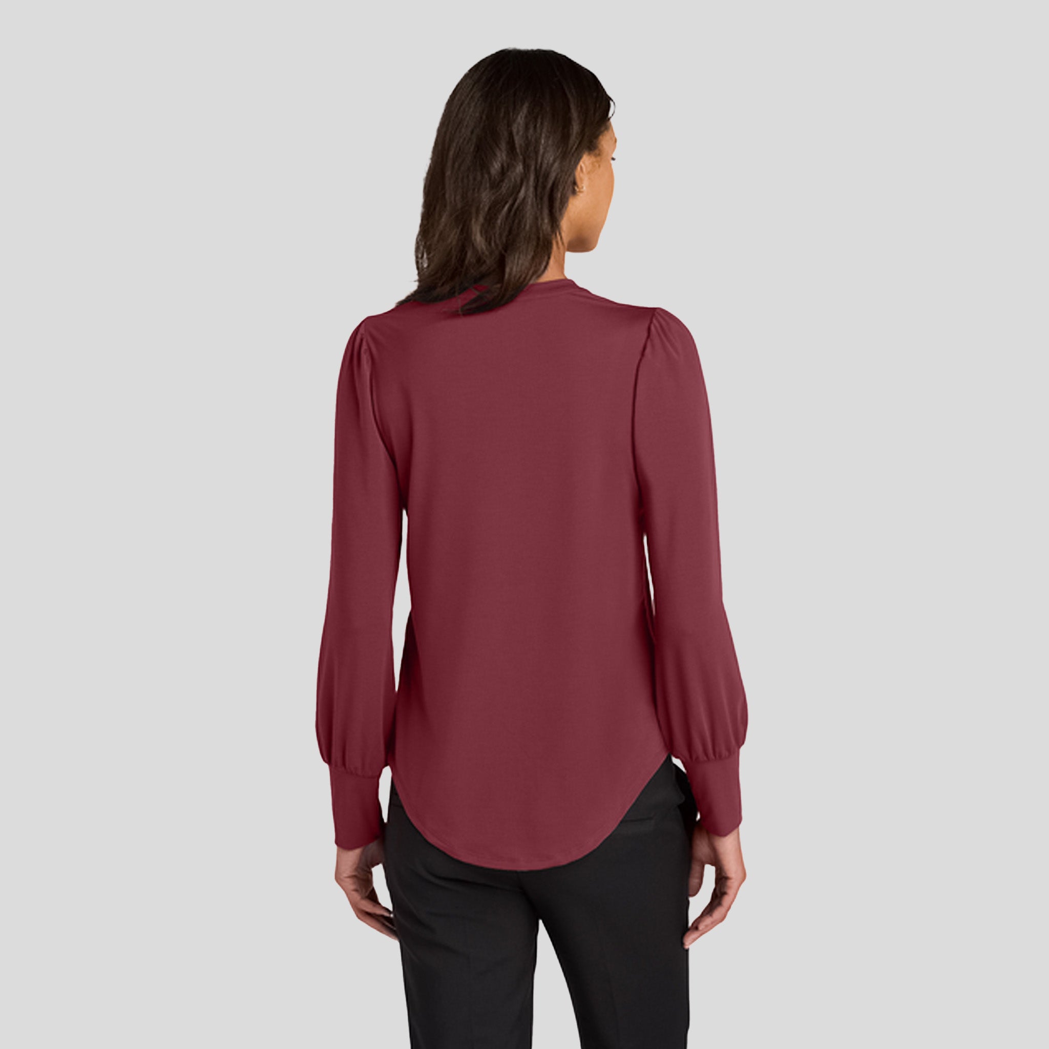 Women’s Stretch Jersey Long Sleeve Blouson Top | Rosewood