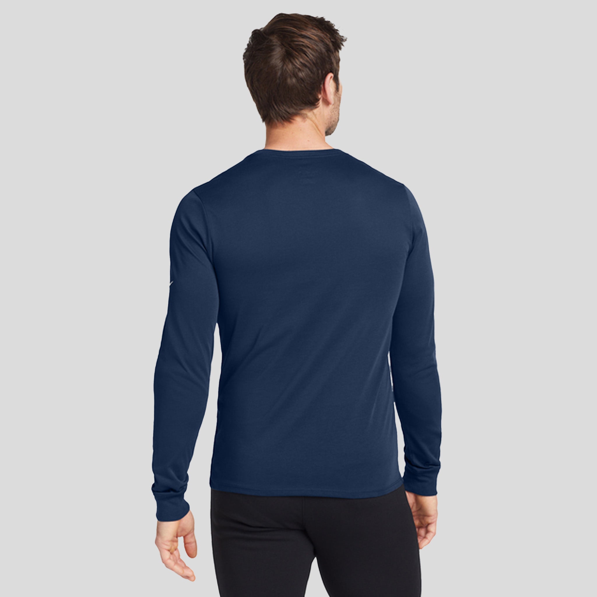Dri-FIT Cotton/Poly Long Sleeve Tee | College Navy
