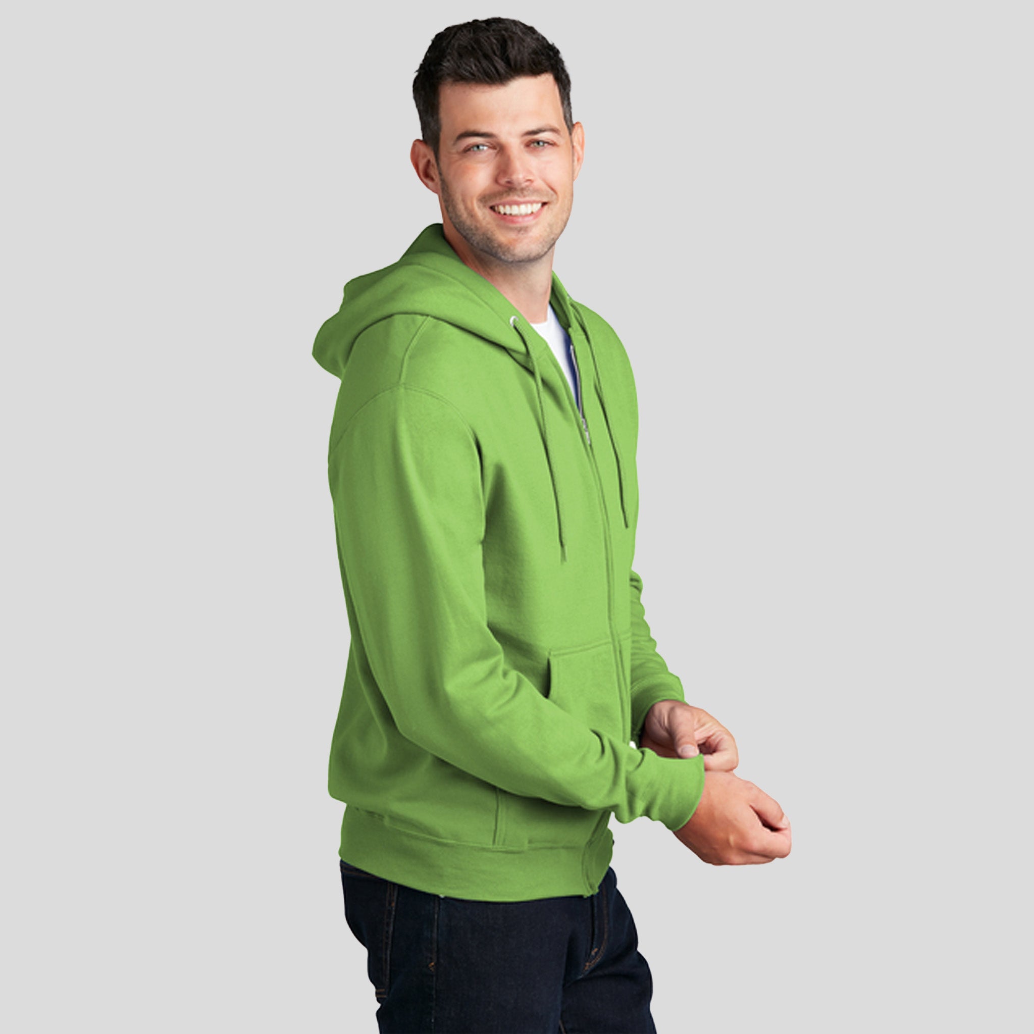 Core Fleece Full-Zip Hooded Sweatshirt | Lime