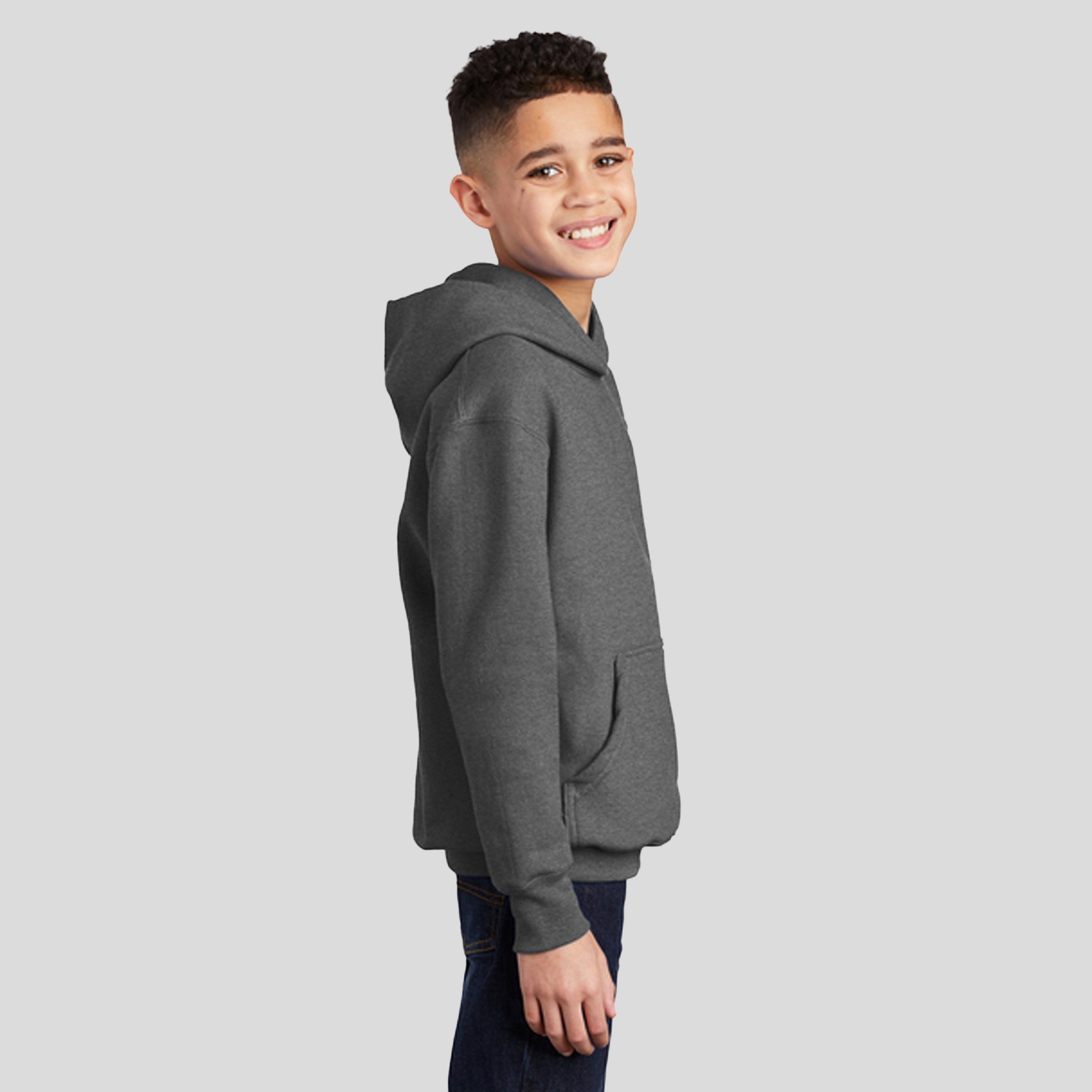 Youth Core Fleece Pullover Hooded Sweatshirt | Graphite Heather