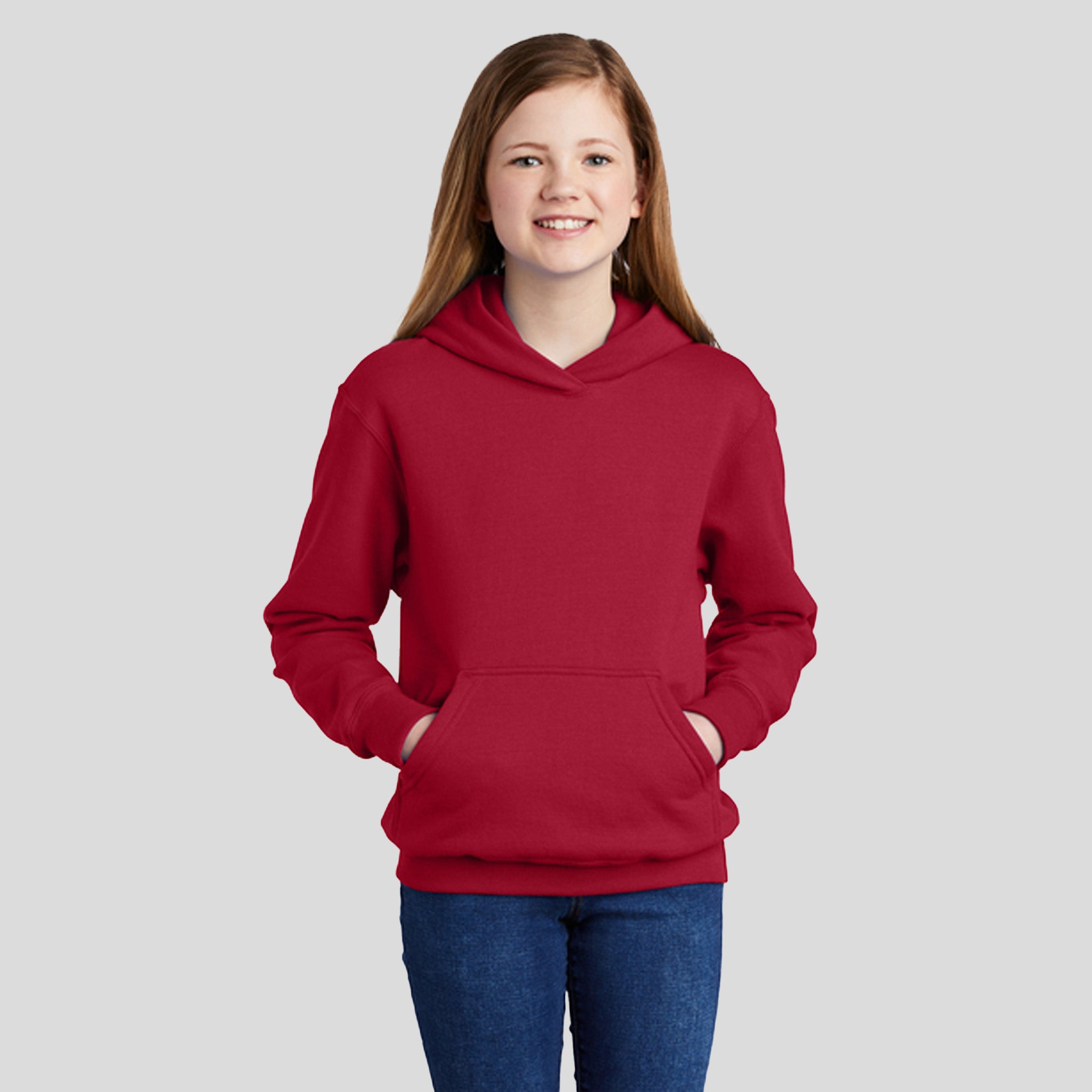 Youth Core Fleece Pullover Hooded Sweatshirt | Red