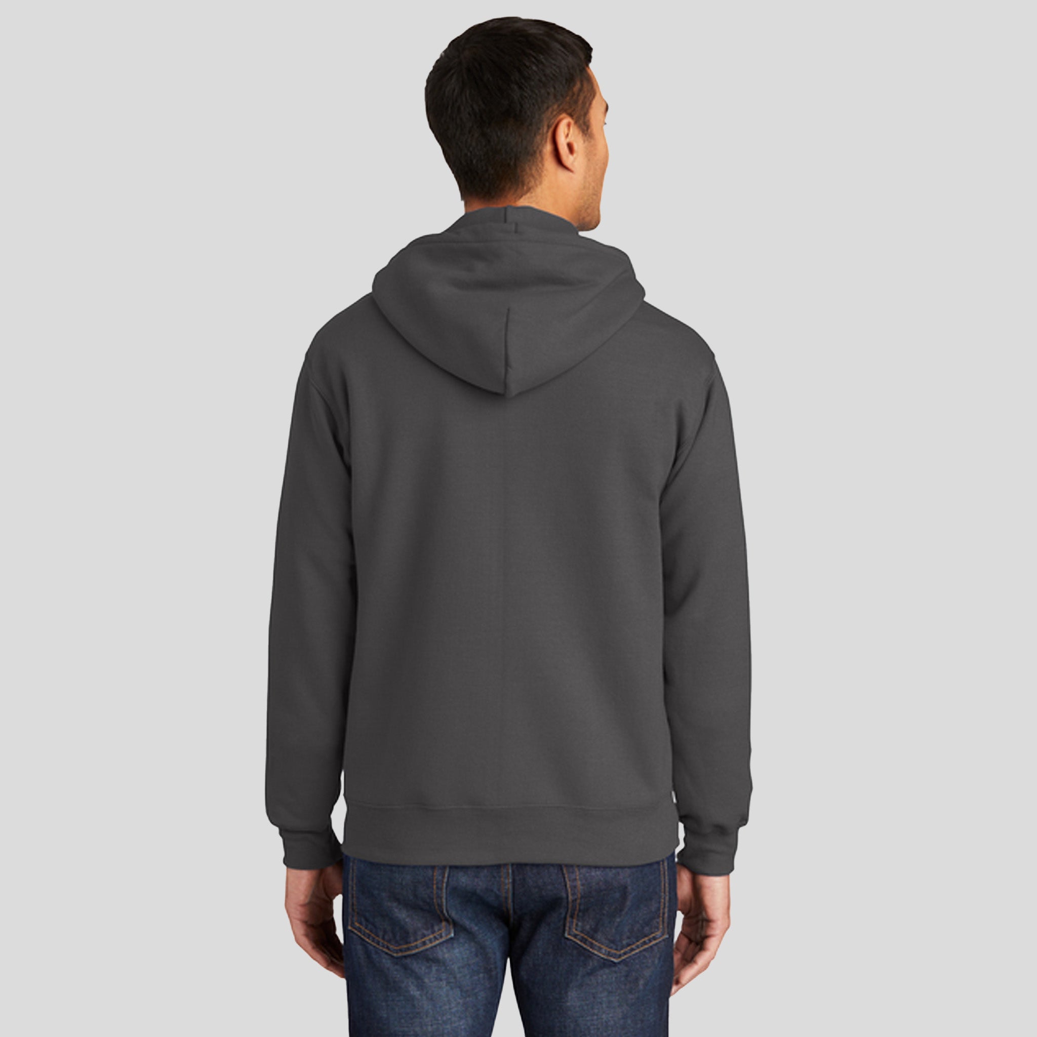 Essential Fleece Full-Zip Hooded Sweatshirt | Charcoal