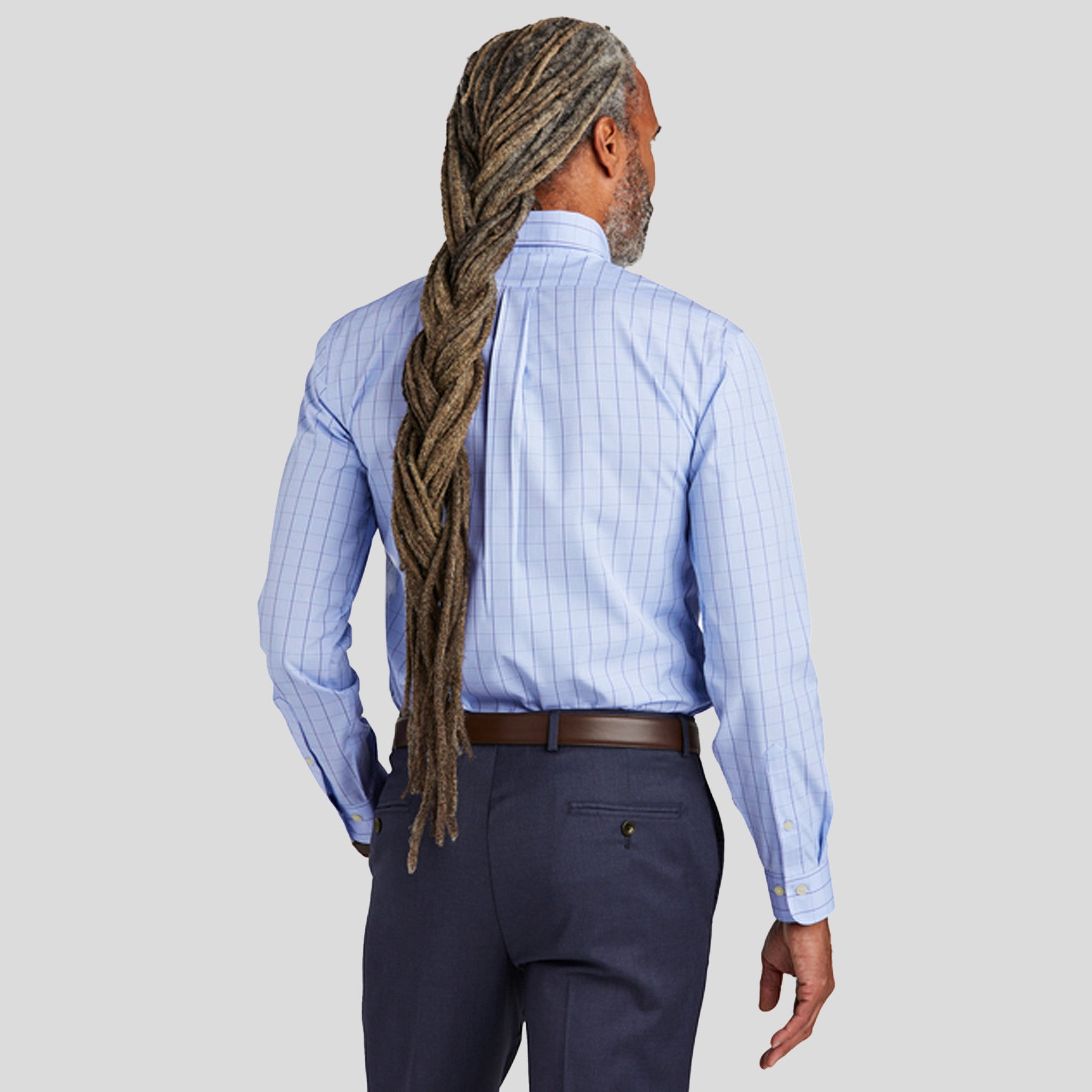 Wrinkle-Free Stretch Patterned Shirt | Newport Blue