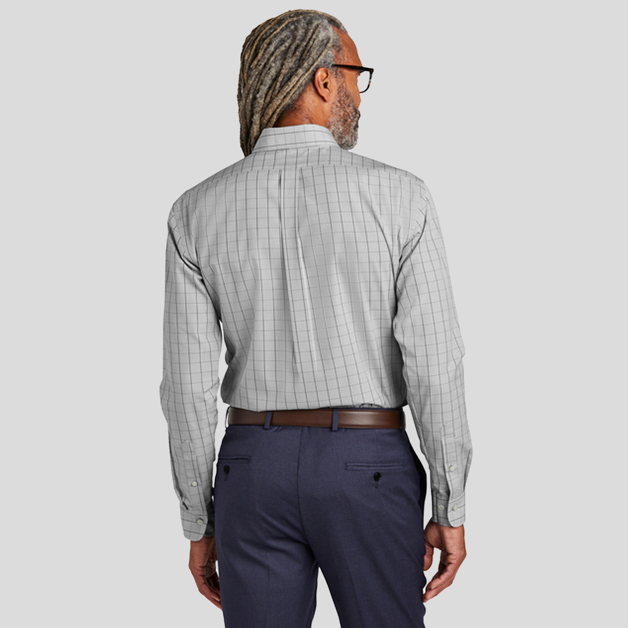 Wrinkle-Free Stretch Patterned Shirt | Shadow Grey
