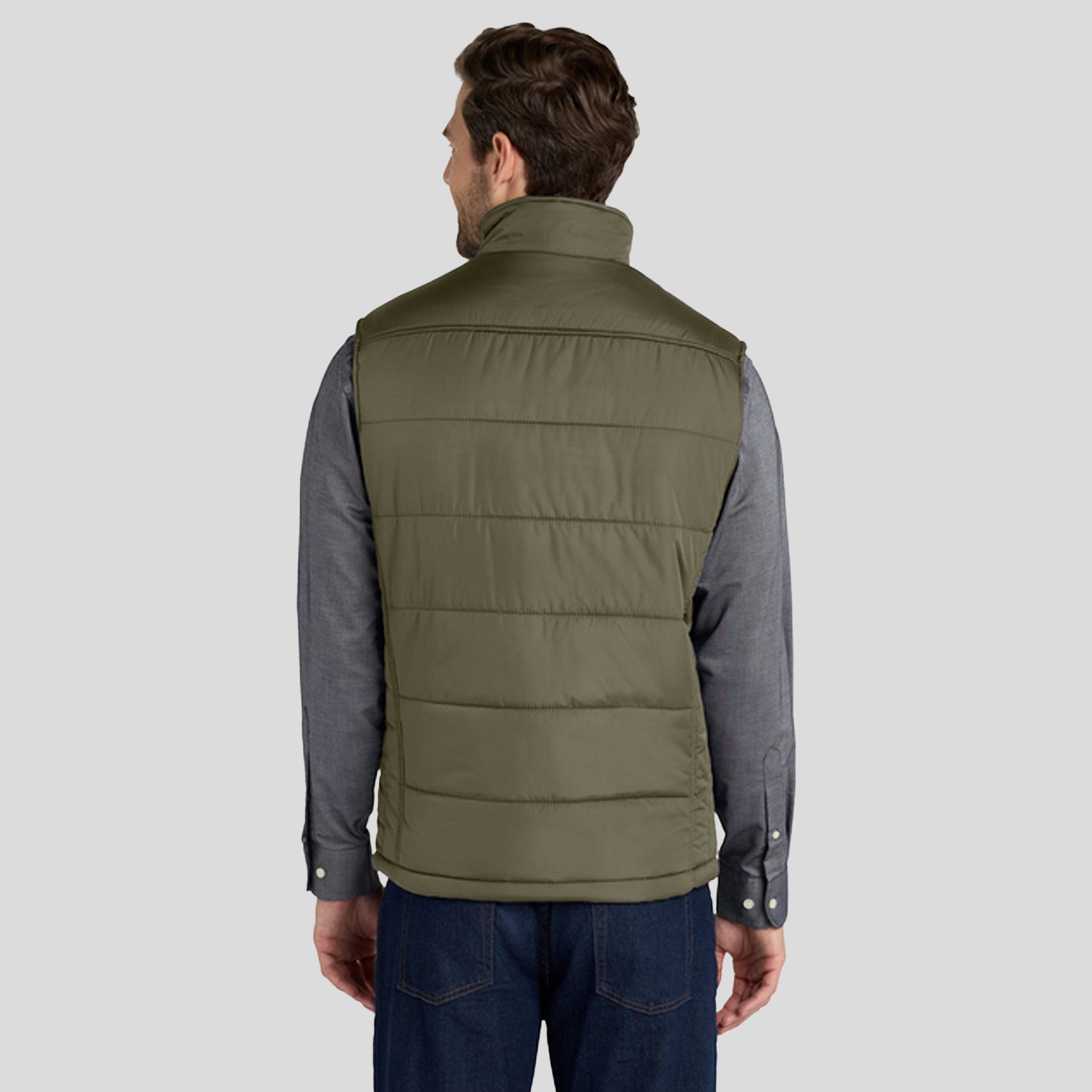 Puffy Vest | Olive/Cayenne