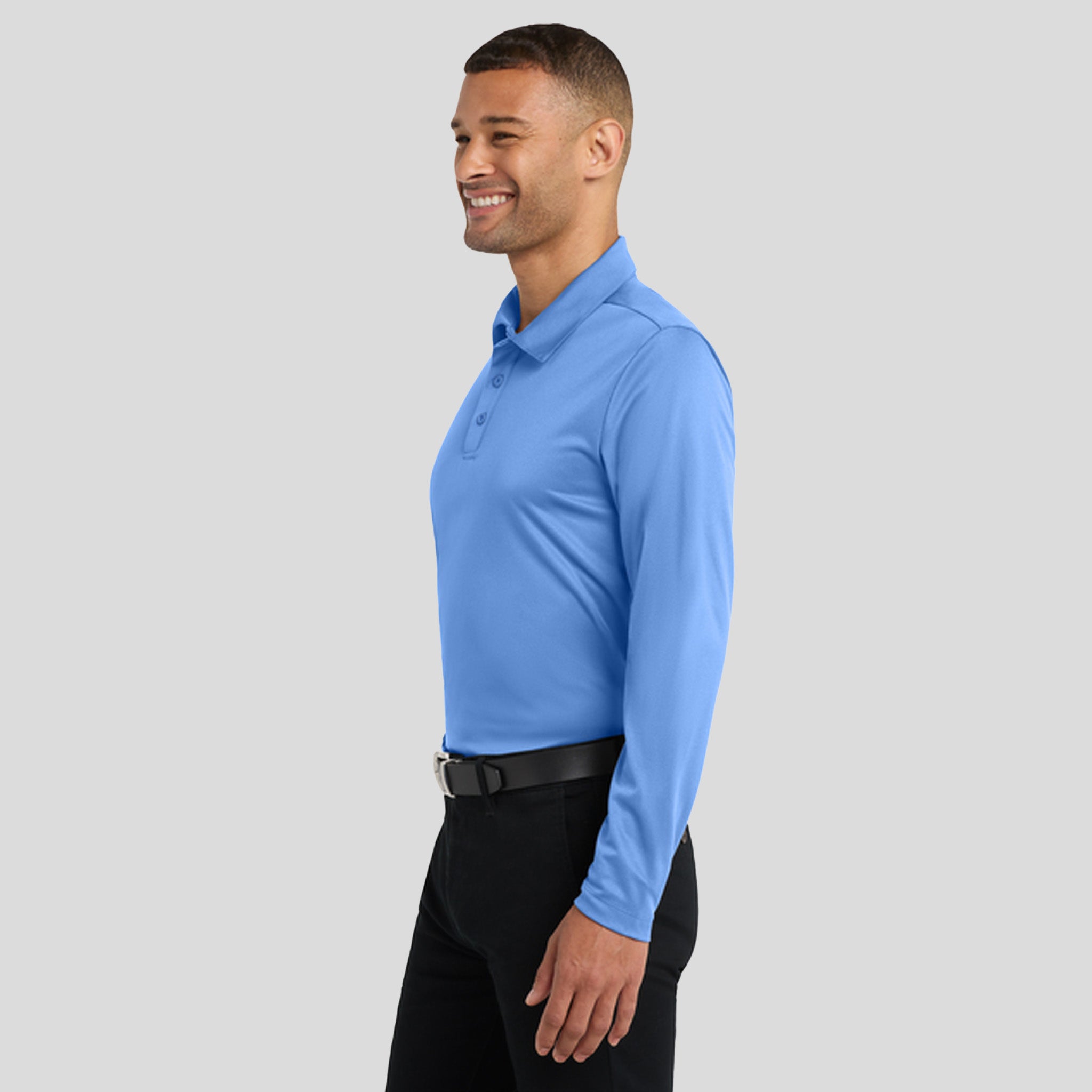 Silk Touch™ Performance Long Sleeve Polo | Carolina Blue