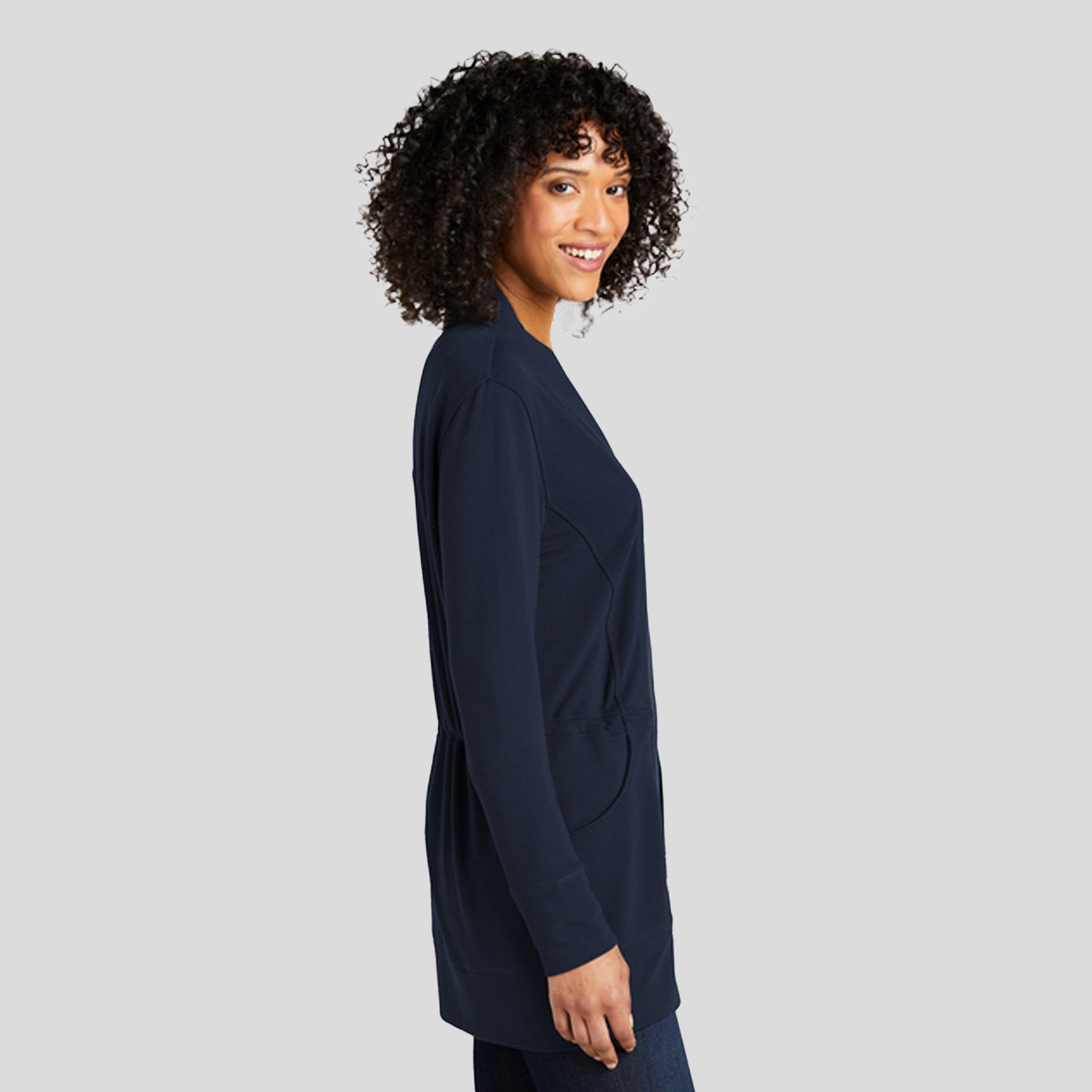 Women's Microterry Cardigan | River Blue Navy