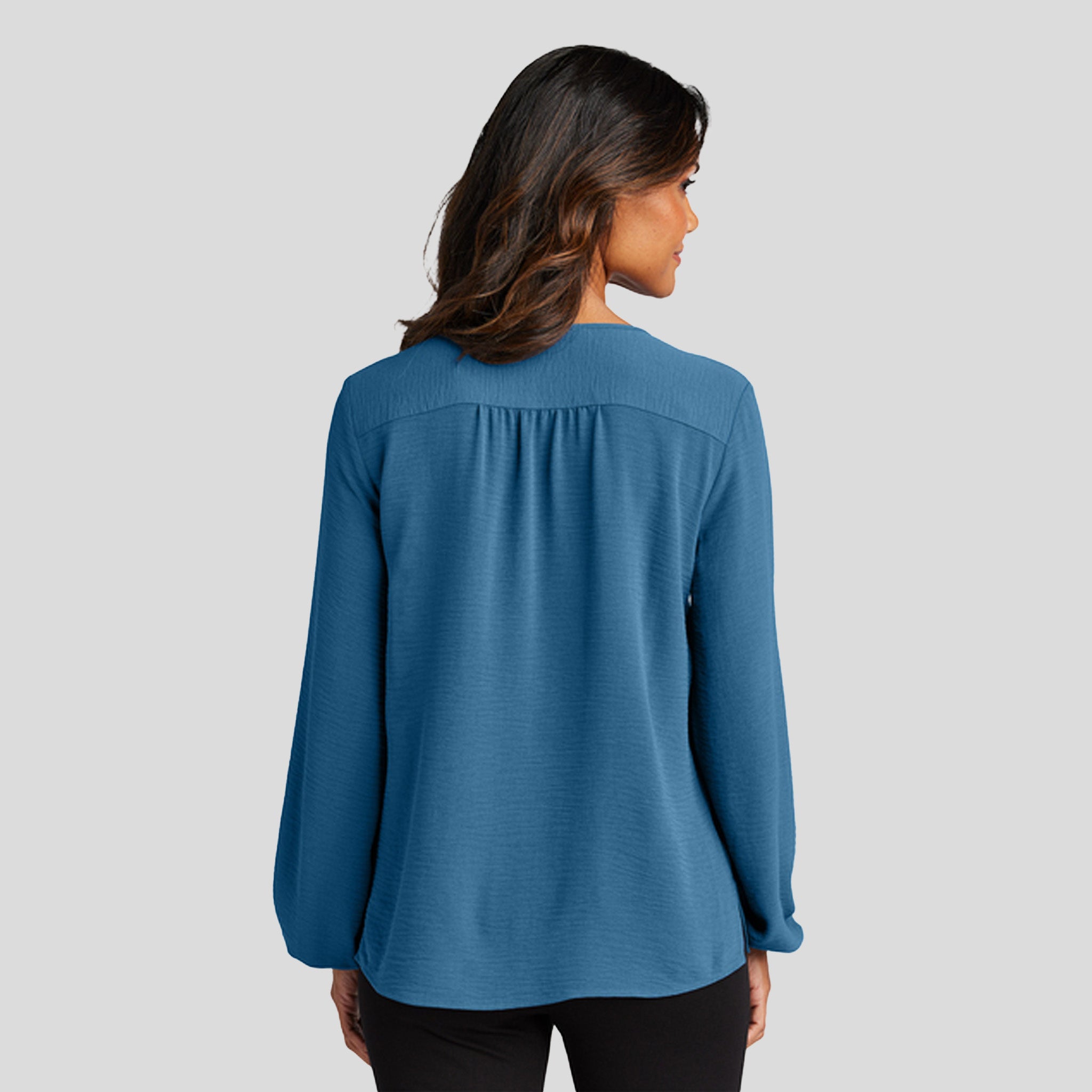 Women's Textured Crepe Blouse | Aegean Blue