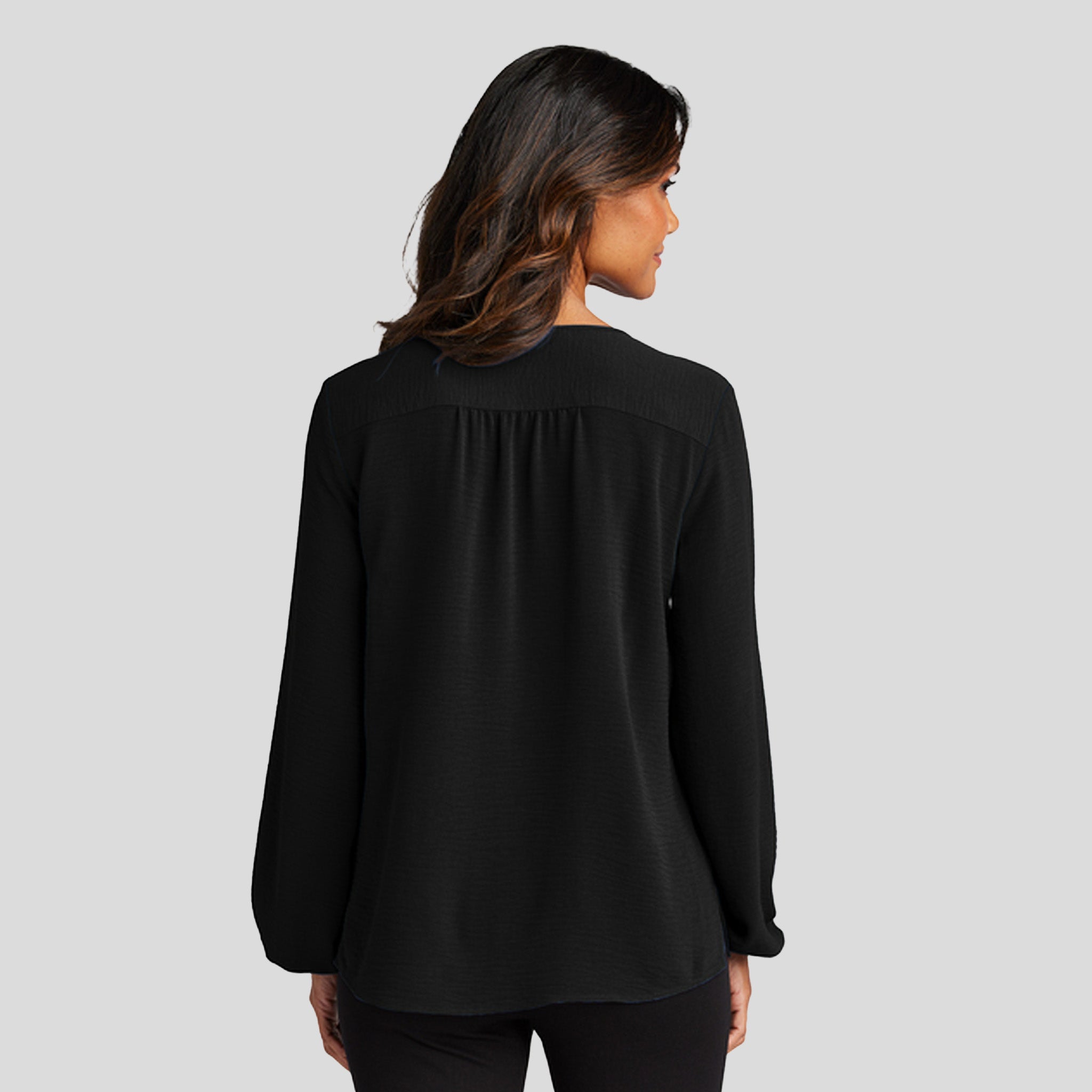 Women's Textured Crepe Blouse | Black