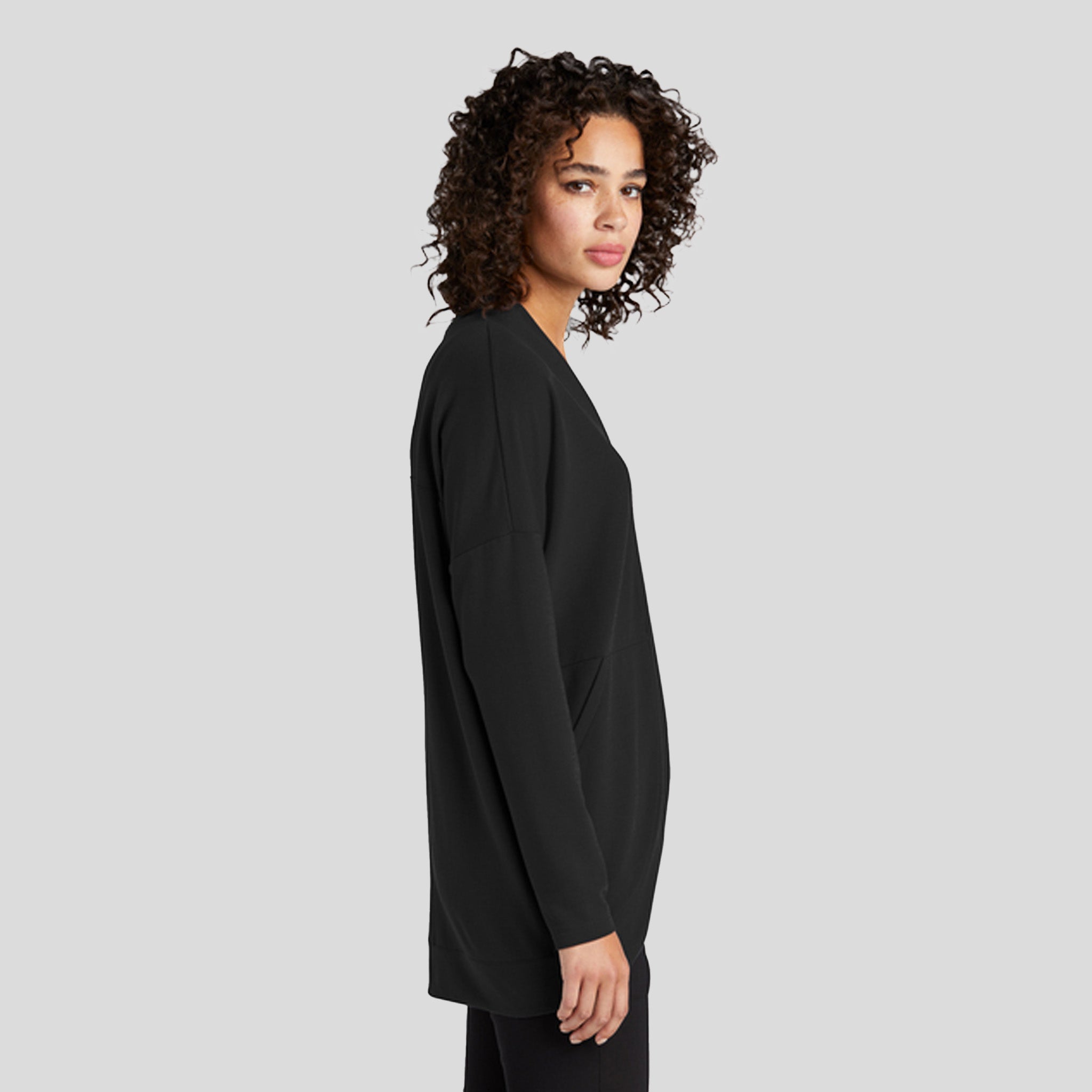 Women’s Stretch Open-Front Cardigan | Deep Black