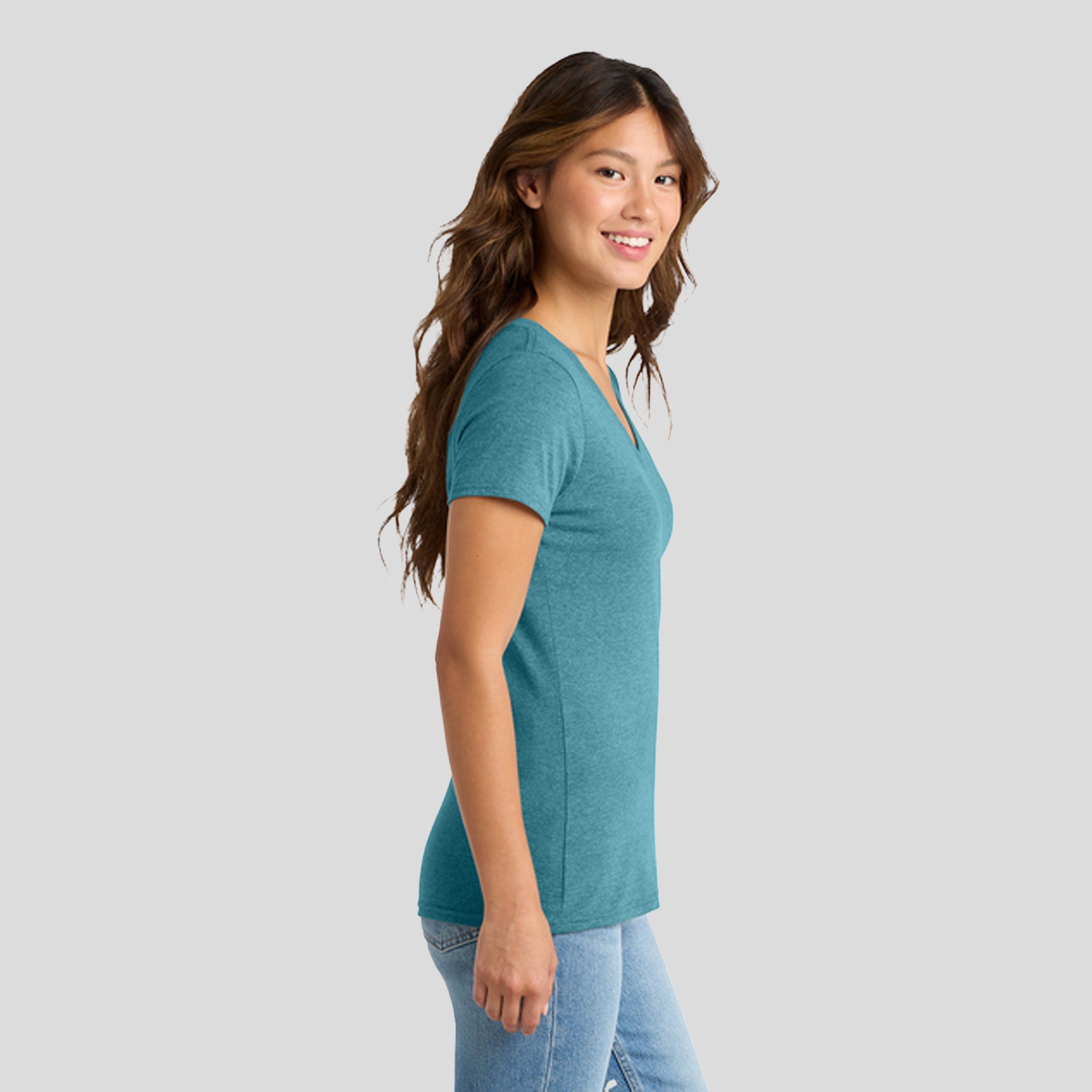 Women's Tri-Blend V-Neck Tee | Vivid Teal Heather