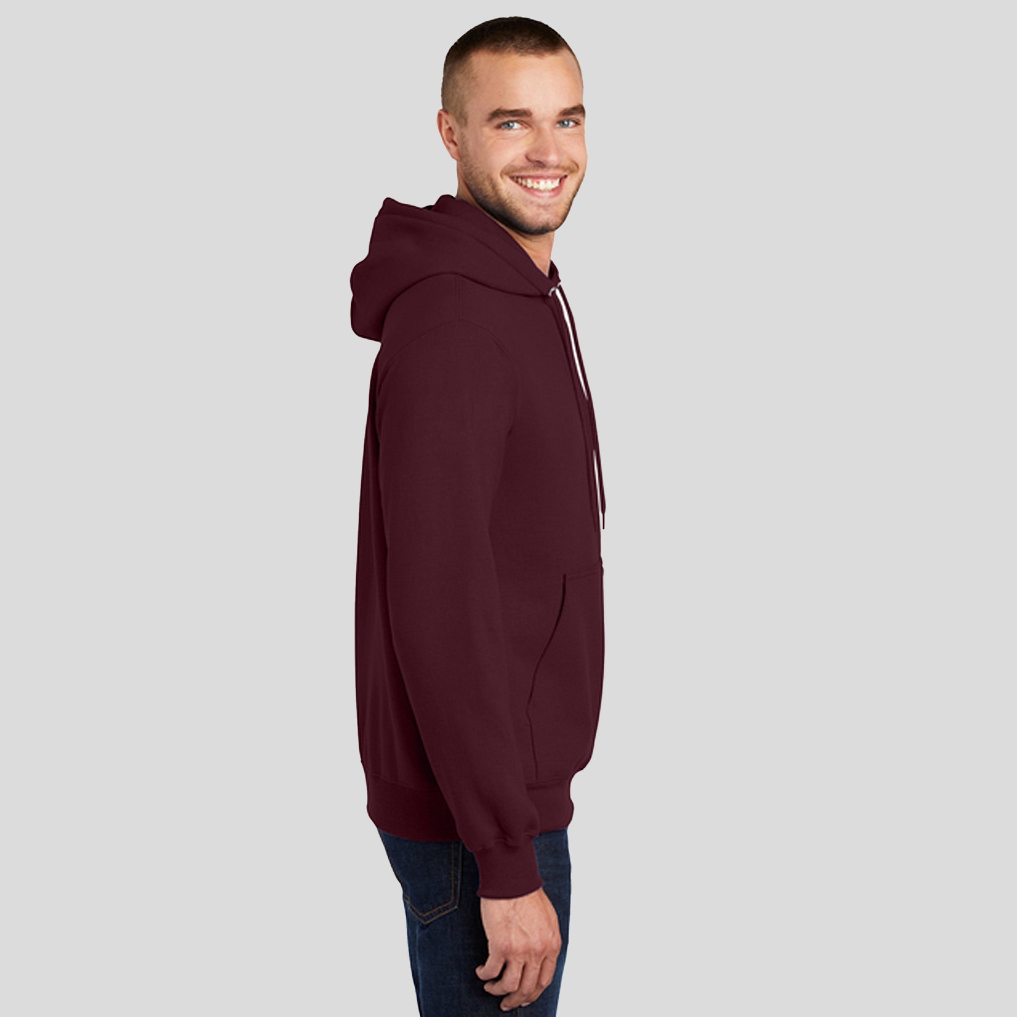 Tall Essential Fleece Pullover Hooded Sweatshirt | Maroon