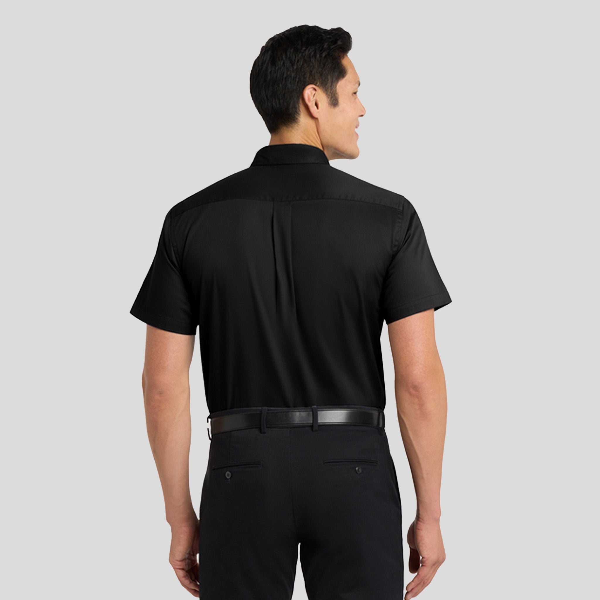 Short Sleeve Easy Care Shirt | Black/Light Stone