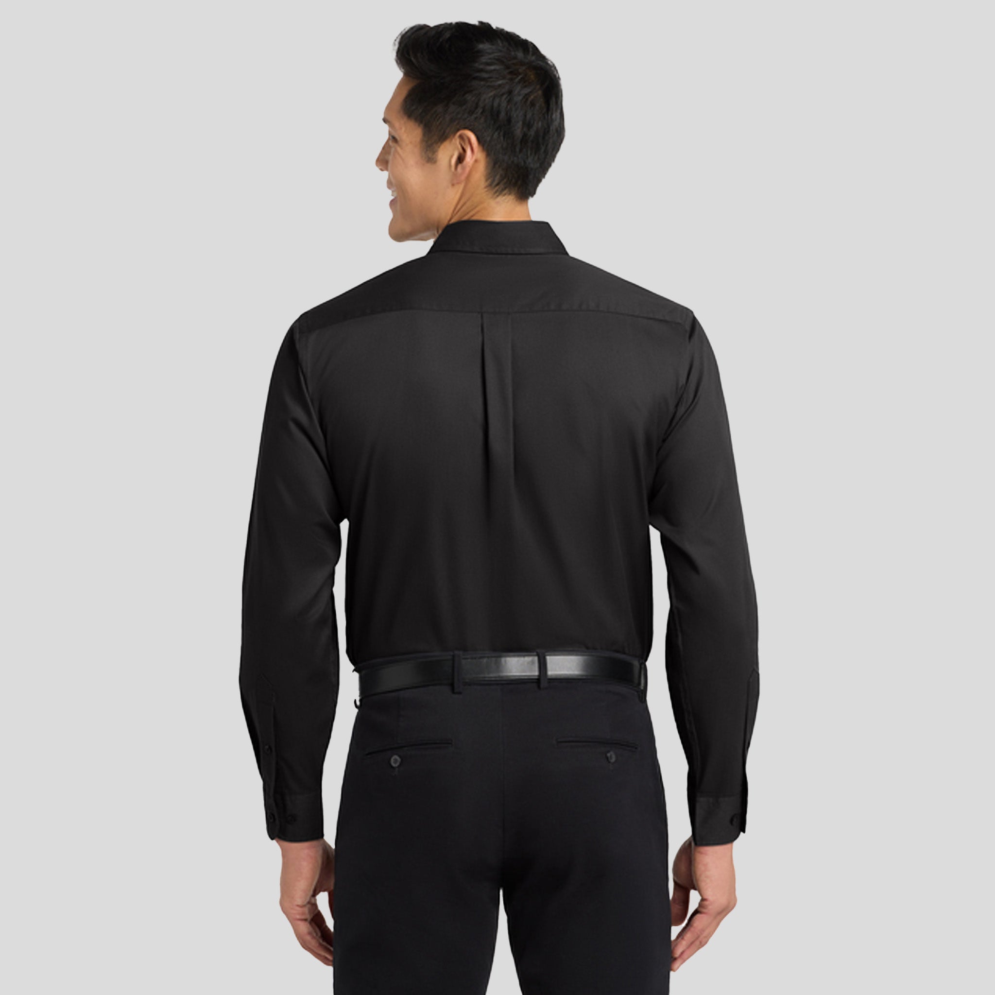 Long Sleeve Easy Care Shirt | Black/Light Stone