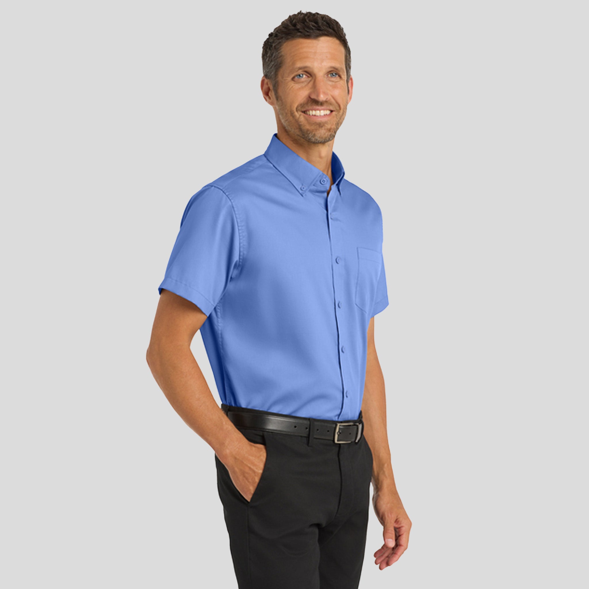Men's Short Sleeve SuperPro™ Twill Shirt | Ultramarine Blue