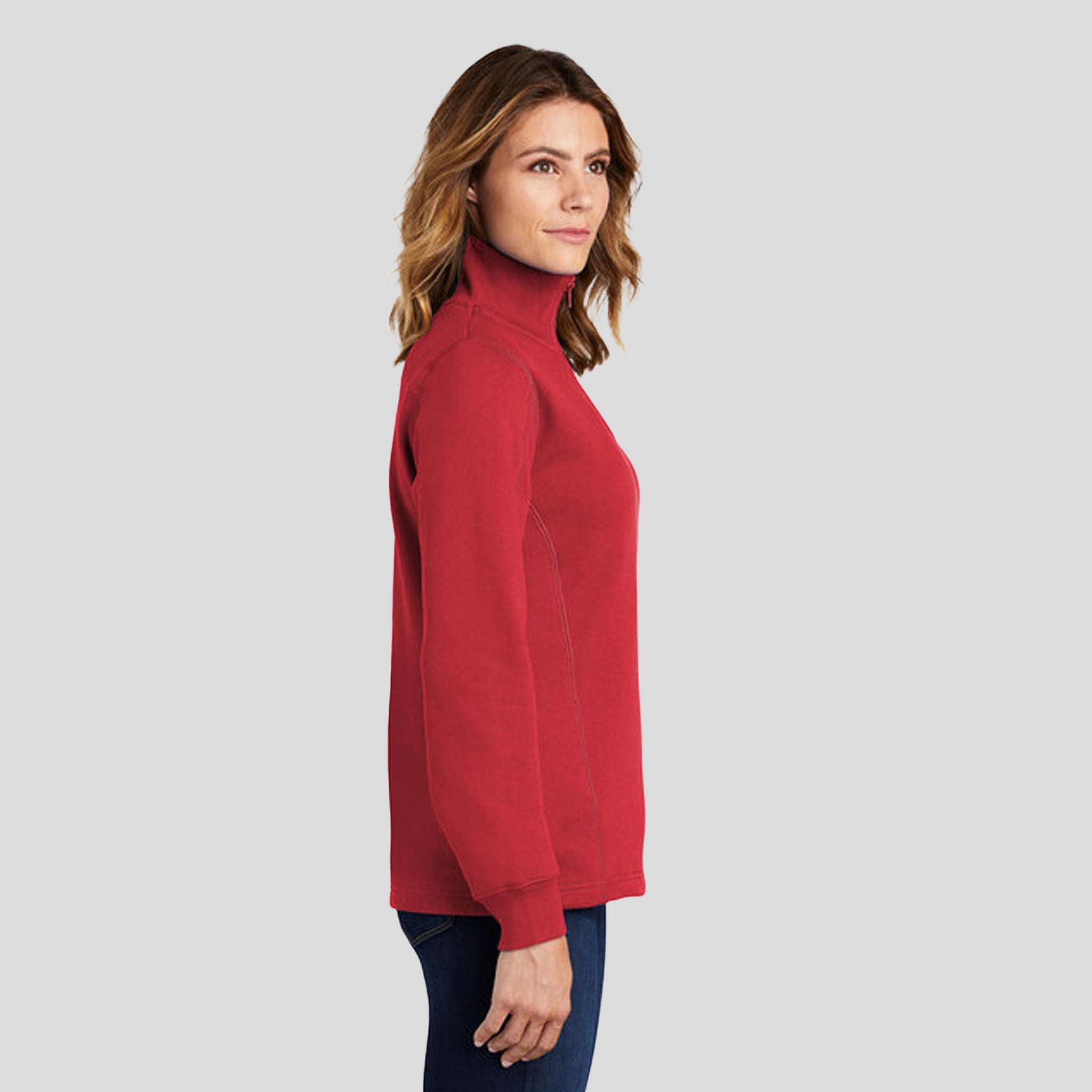 Women's 1/4-Zip Sweatshirt | Red