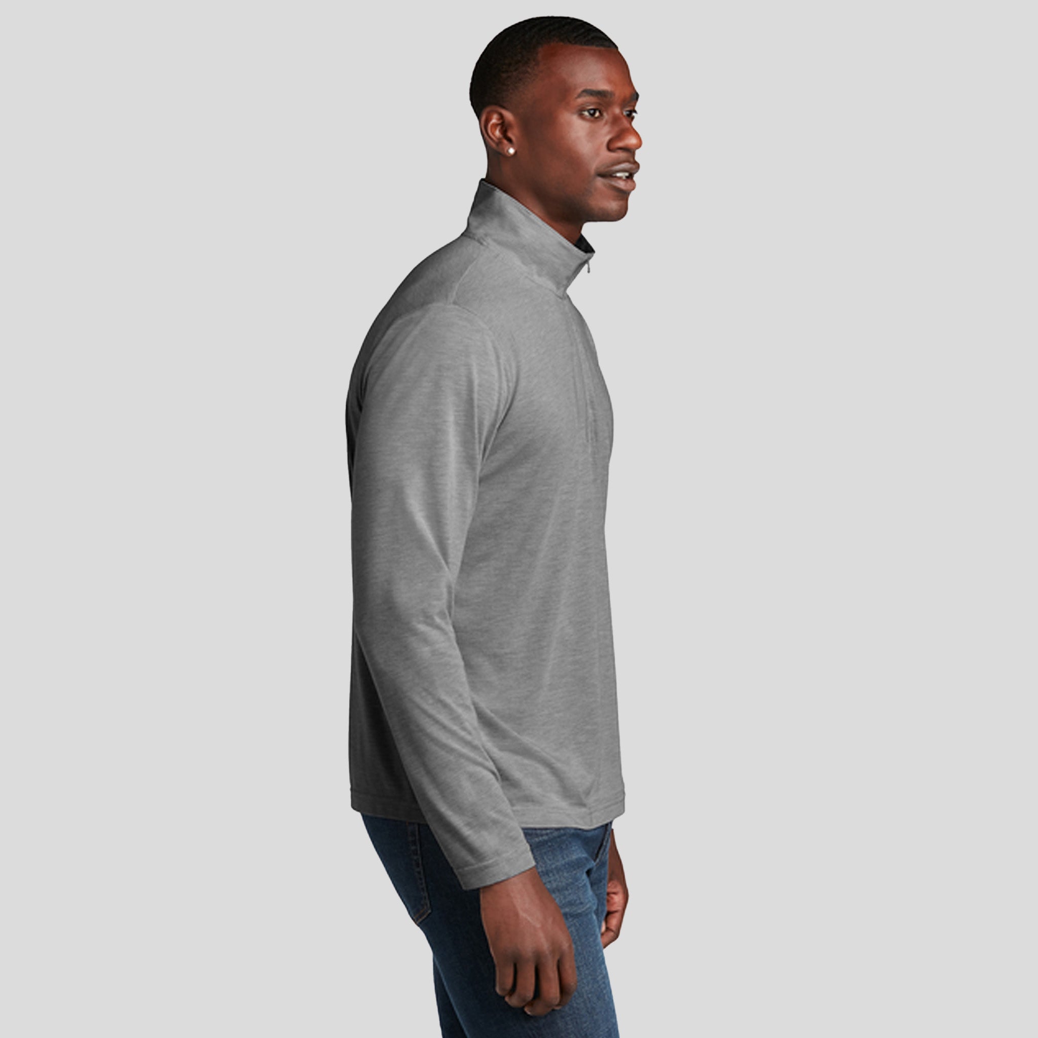 PosiCharge ® Tri-Blend Wicking 1/4-Zip Pullover | Dark Grey Heather