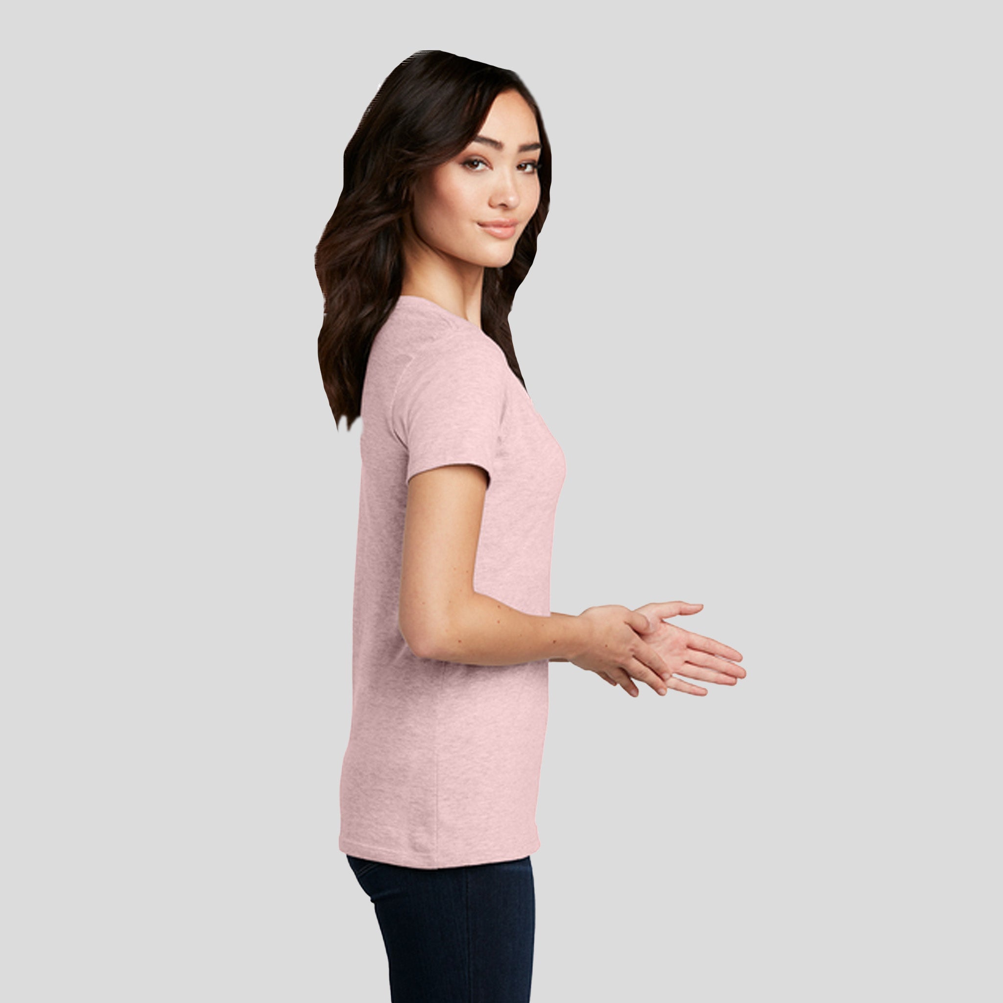 Women’s Perfect Blend® CVC V-Neck Tee | Heathered Lavender