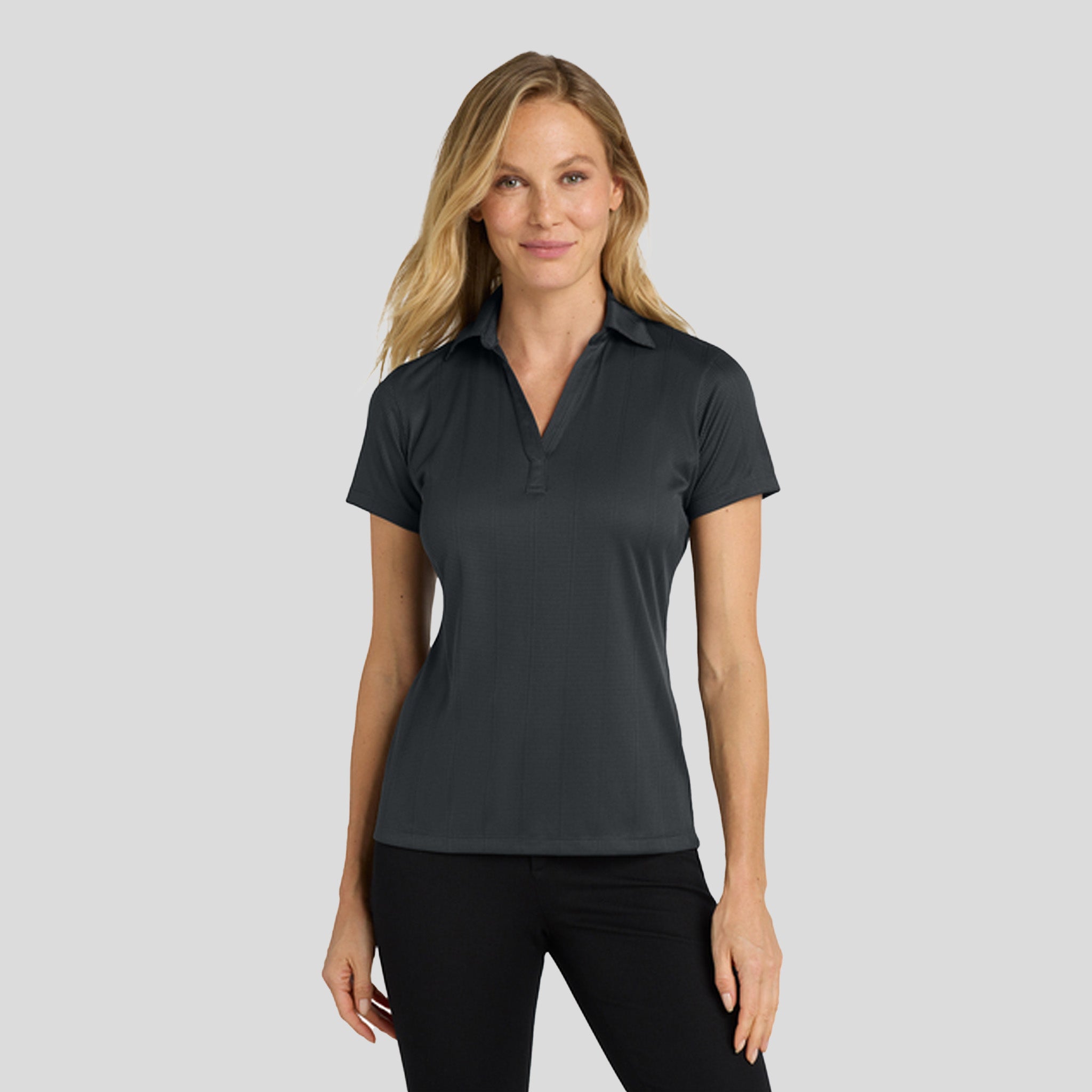 Women's Performance Fine Jacquard Polo | Grey Smoke