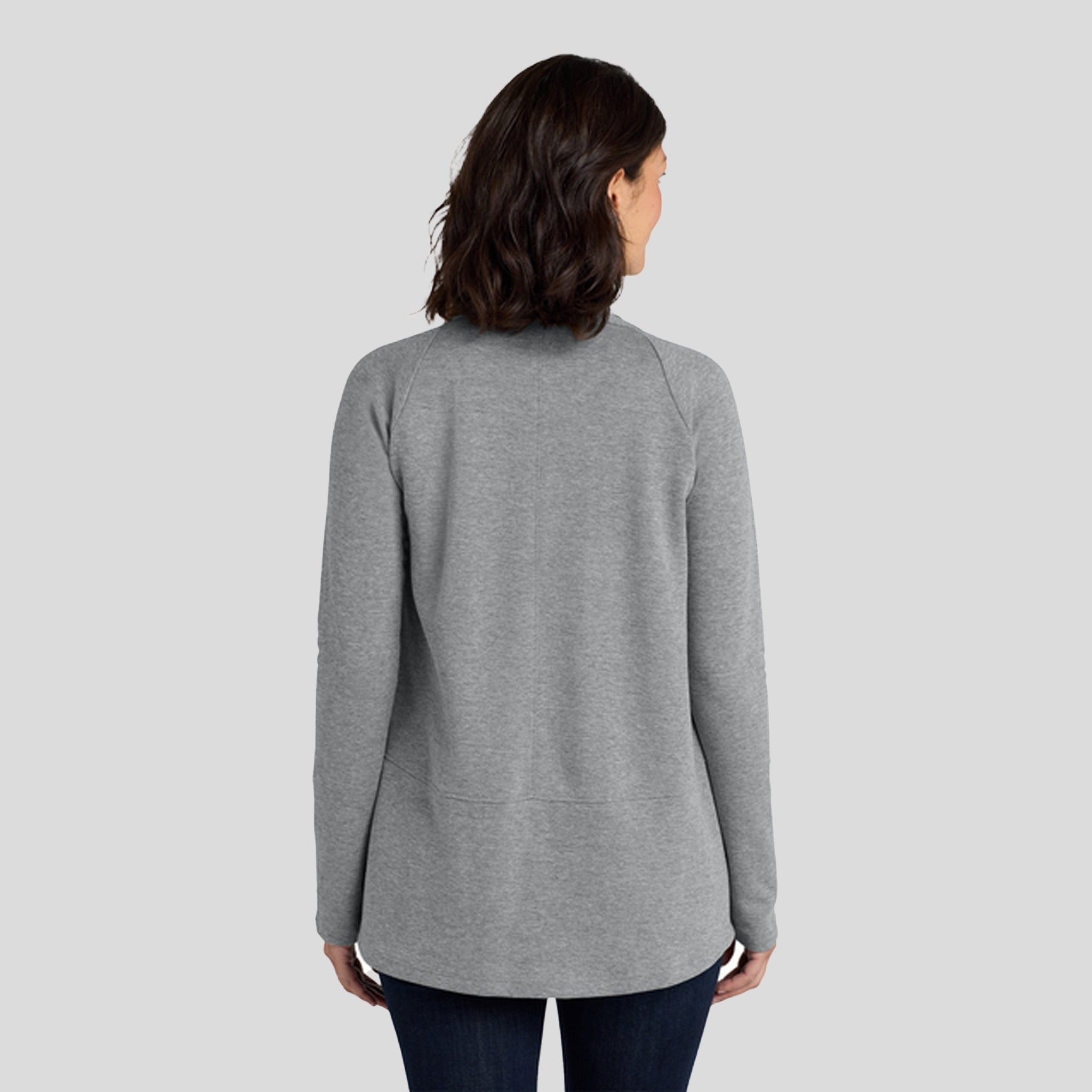 Women's Interlock Cardigan | Medium Heather Grey and Charcoal Heather
