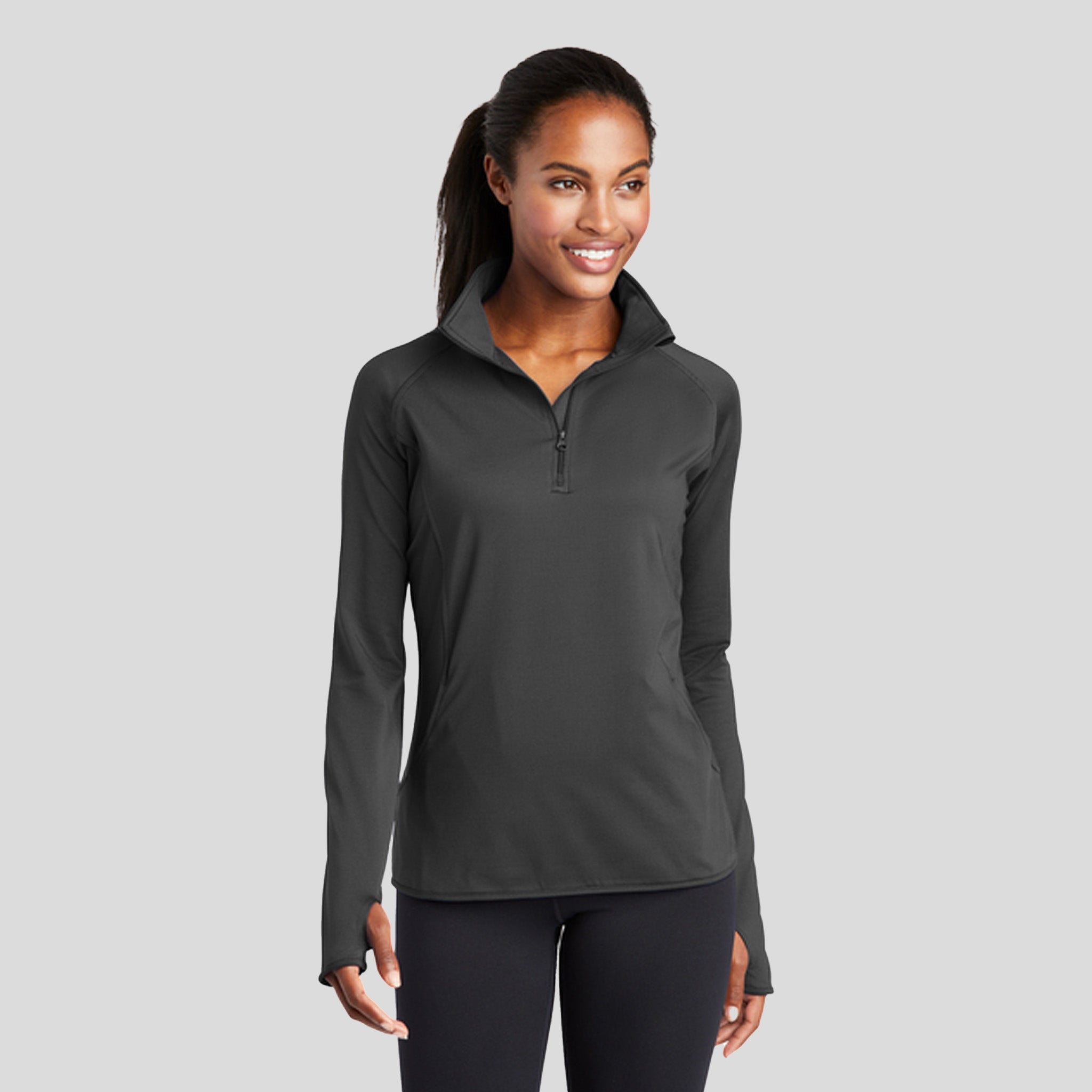 Women's Sport-Wick® Stretch 1/4-Zip Pullover | Charcoal Grey
